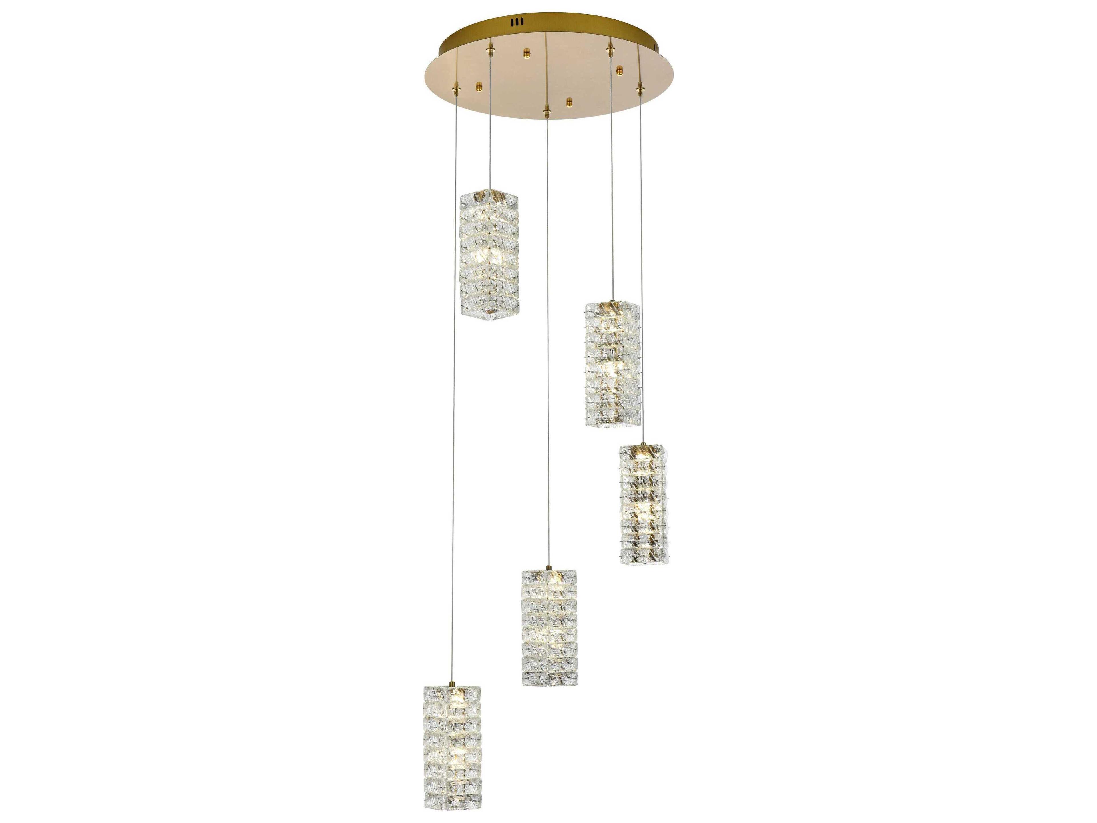 Aston 5-Light Satin Gold Pendant