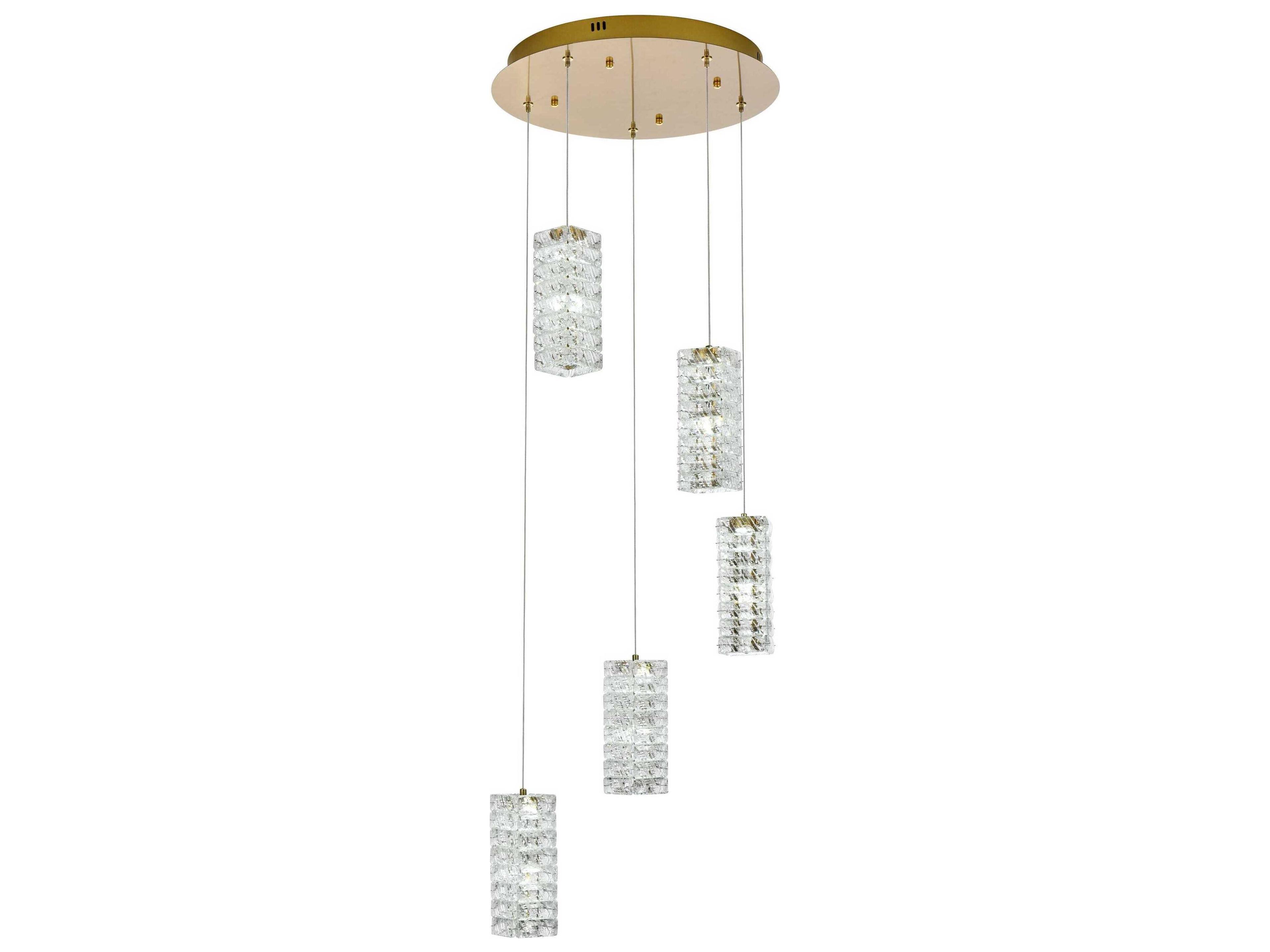 Elegant Lighting Aston 5-Light Satin Gold Pendant