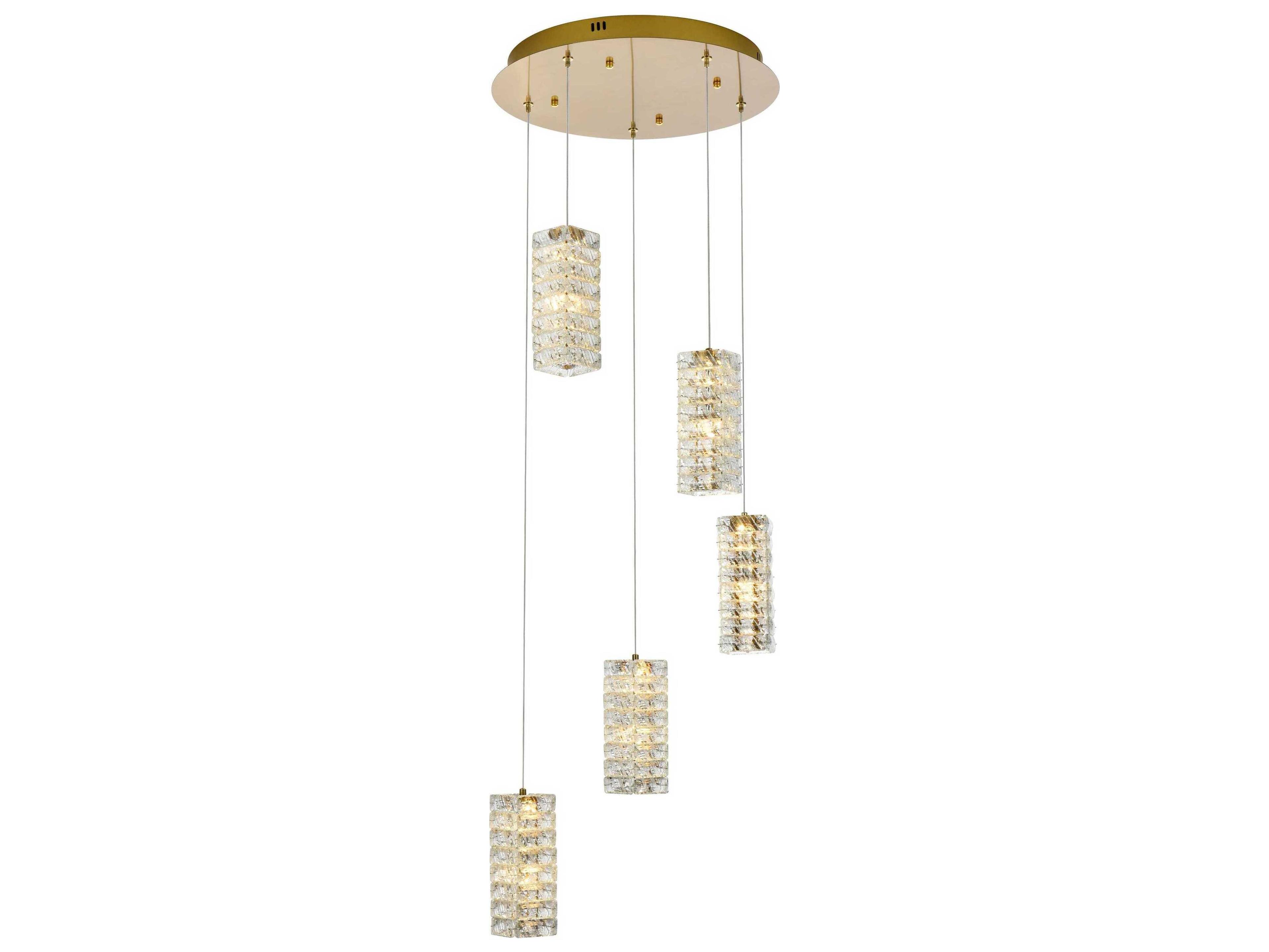 Elegant Lighting Aston 5-Light Satin Gold Pendant