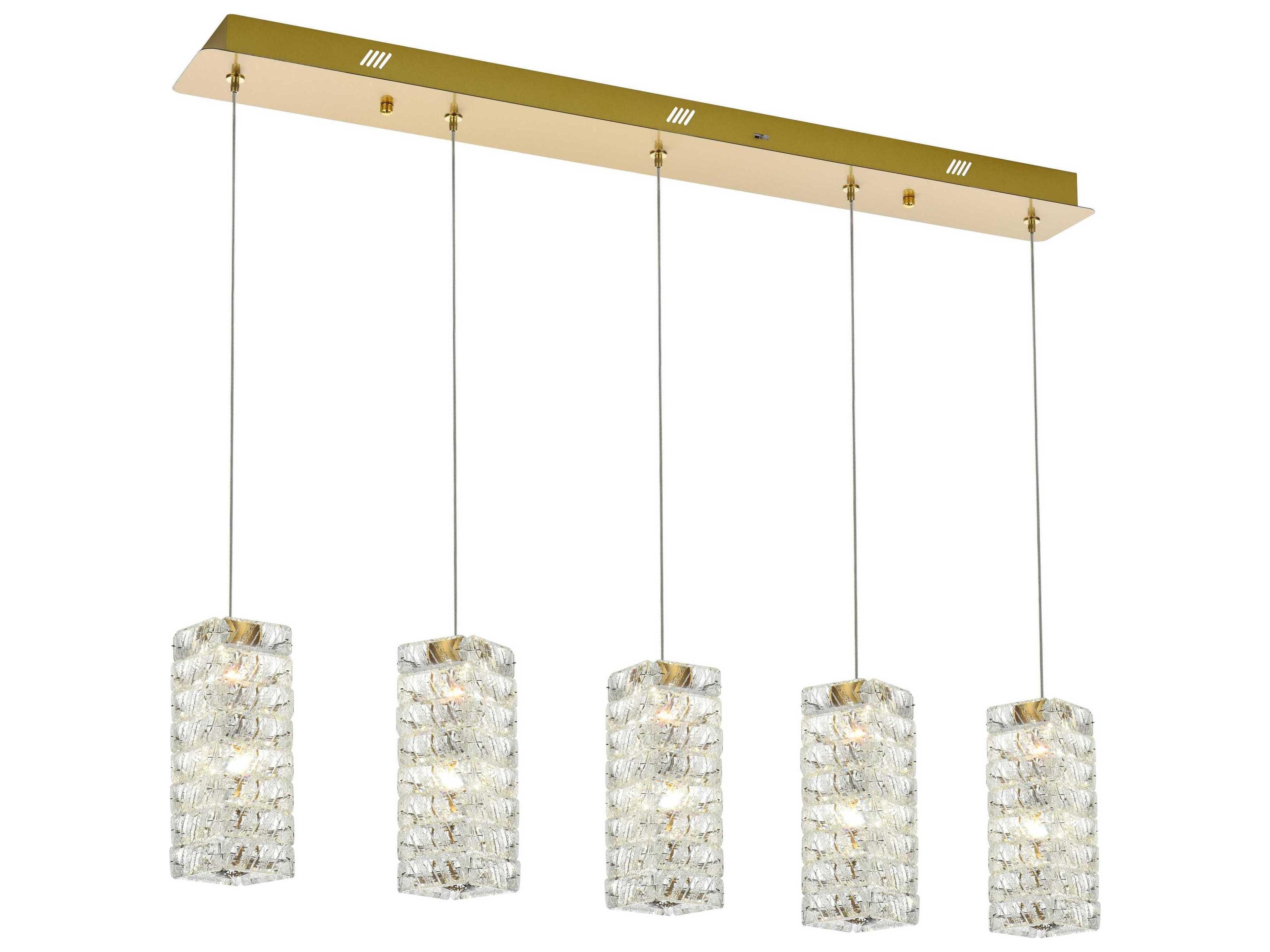 Aston 5-Light Satin Gold Island Pendant