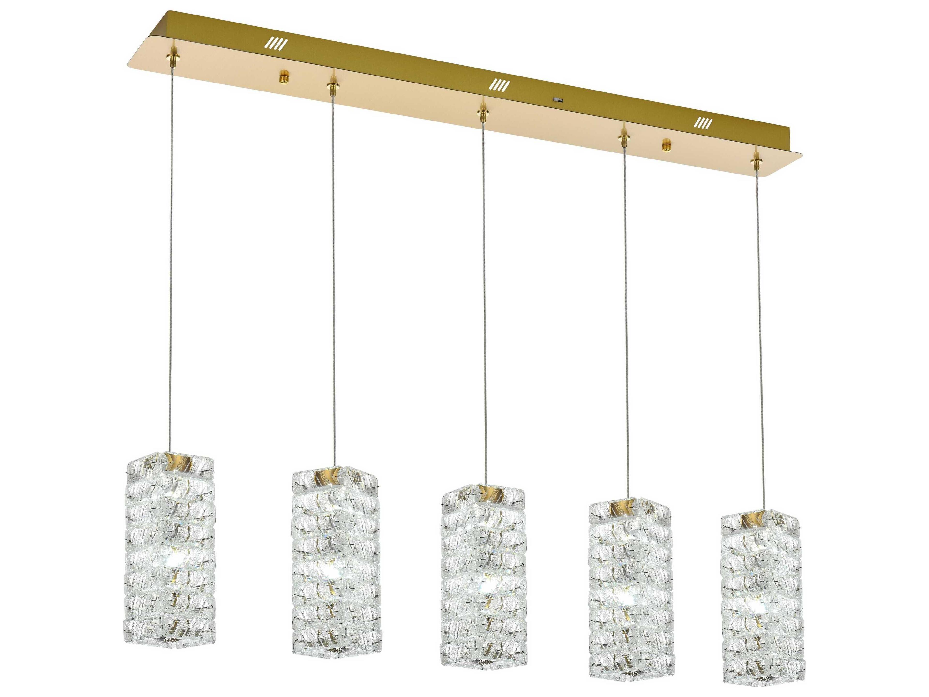 Elegant Lighting Aston 5-Light Satin Gold Island Pendant
