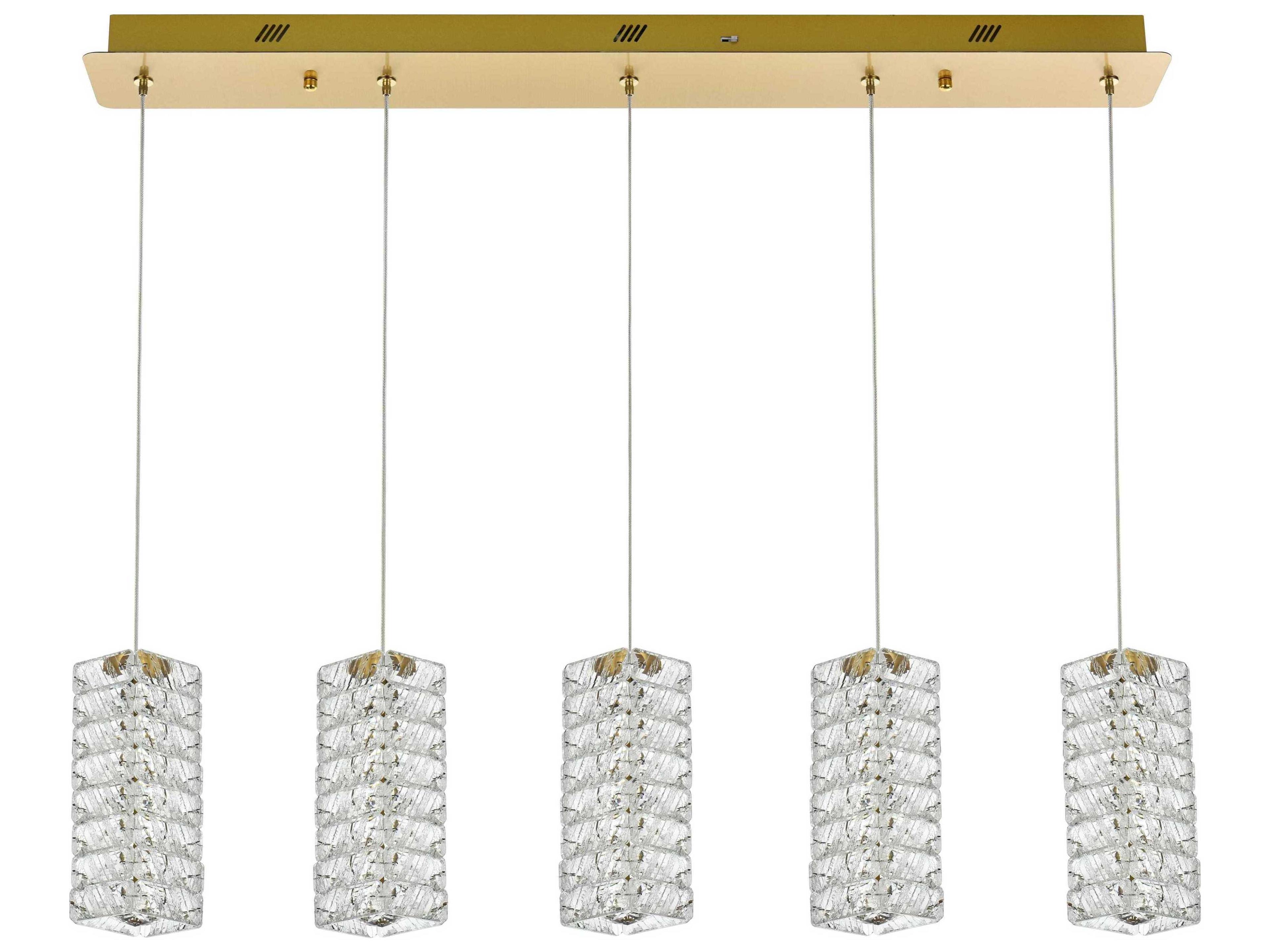 Elegant Lighting Aston 5-Light Satin Gold Island Pendant
