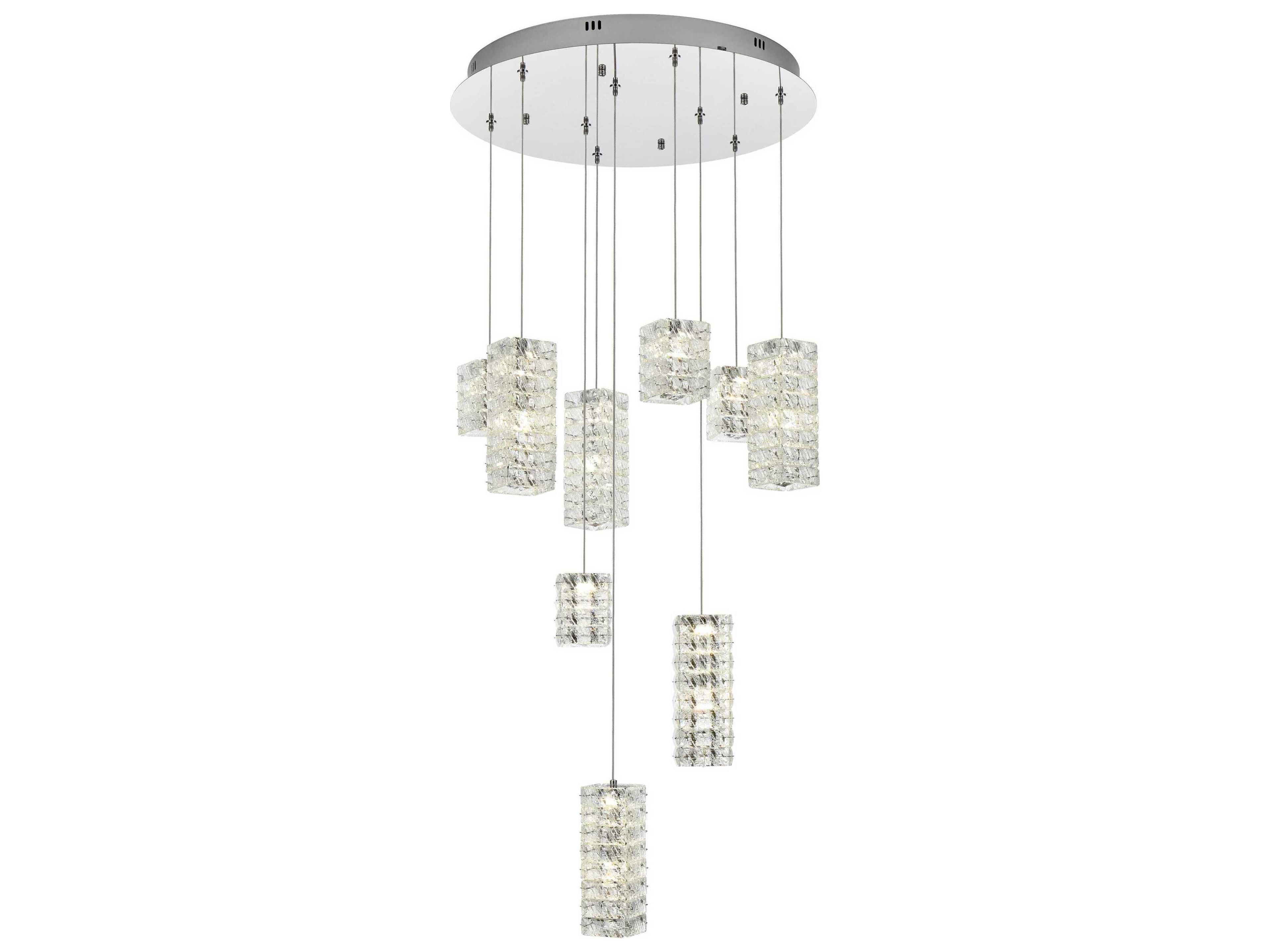 Aston 9-Light Chrome Pendant