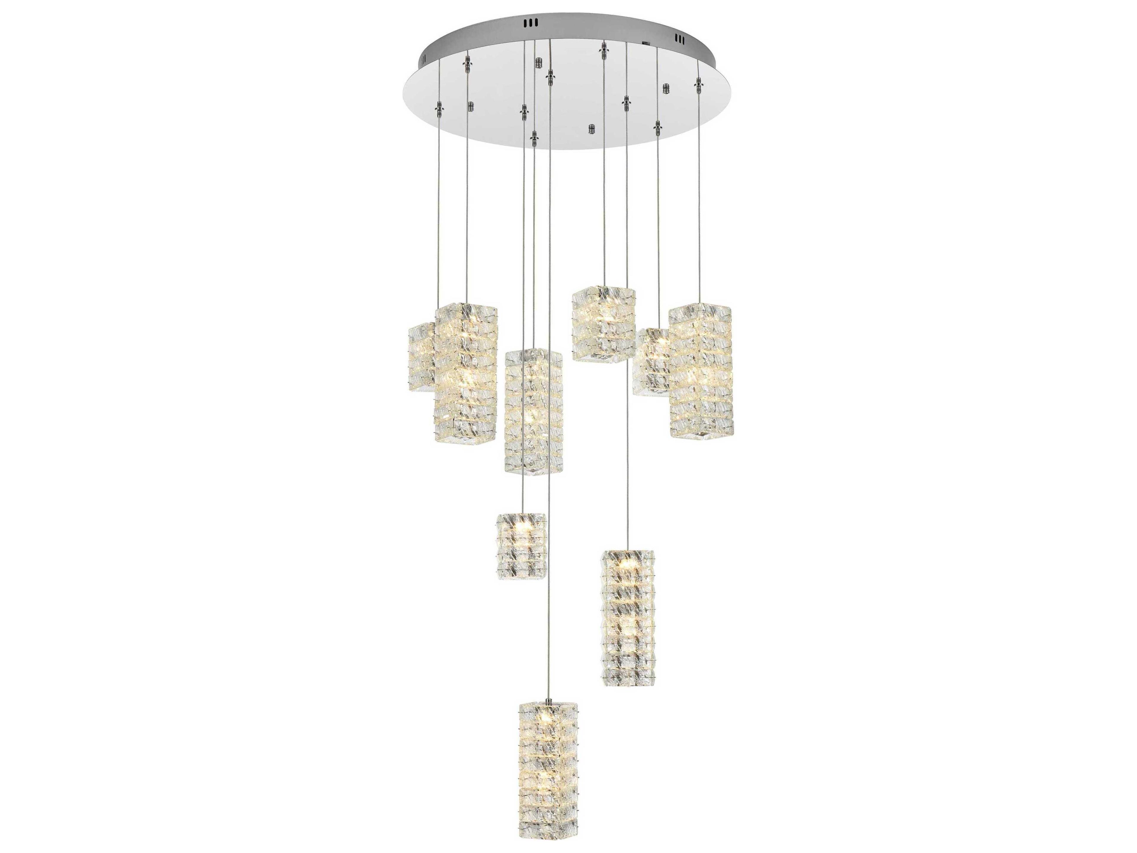 Elegant Lighting Aston 9-Light Chrome Pendant