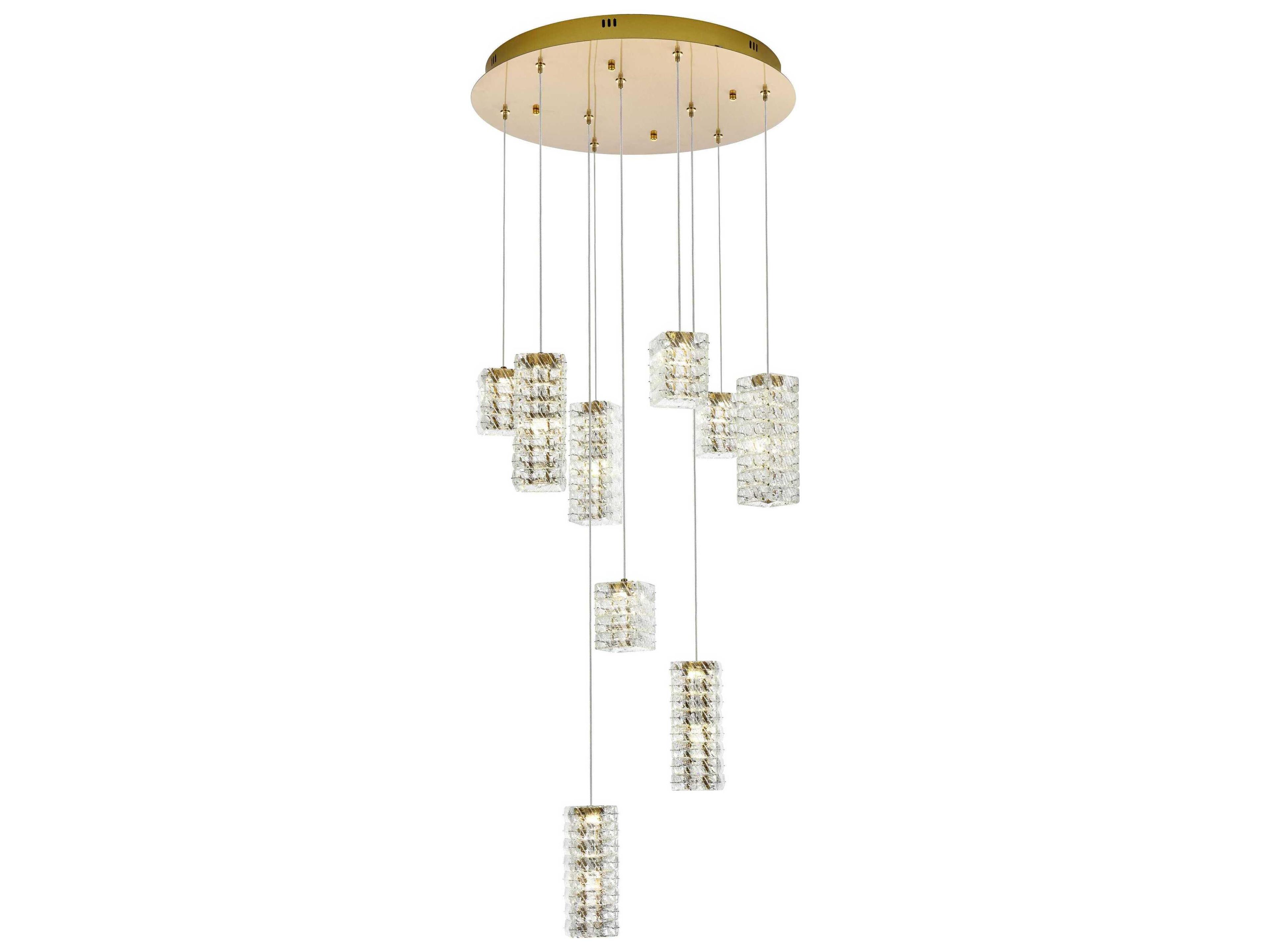 Aston 9-Light Satin Gold Pendant