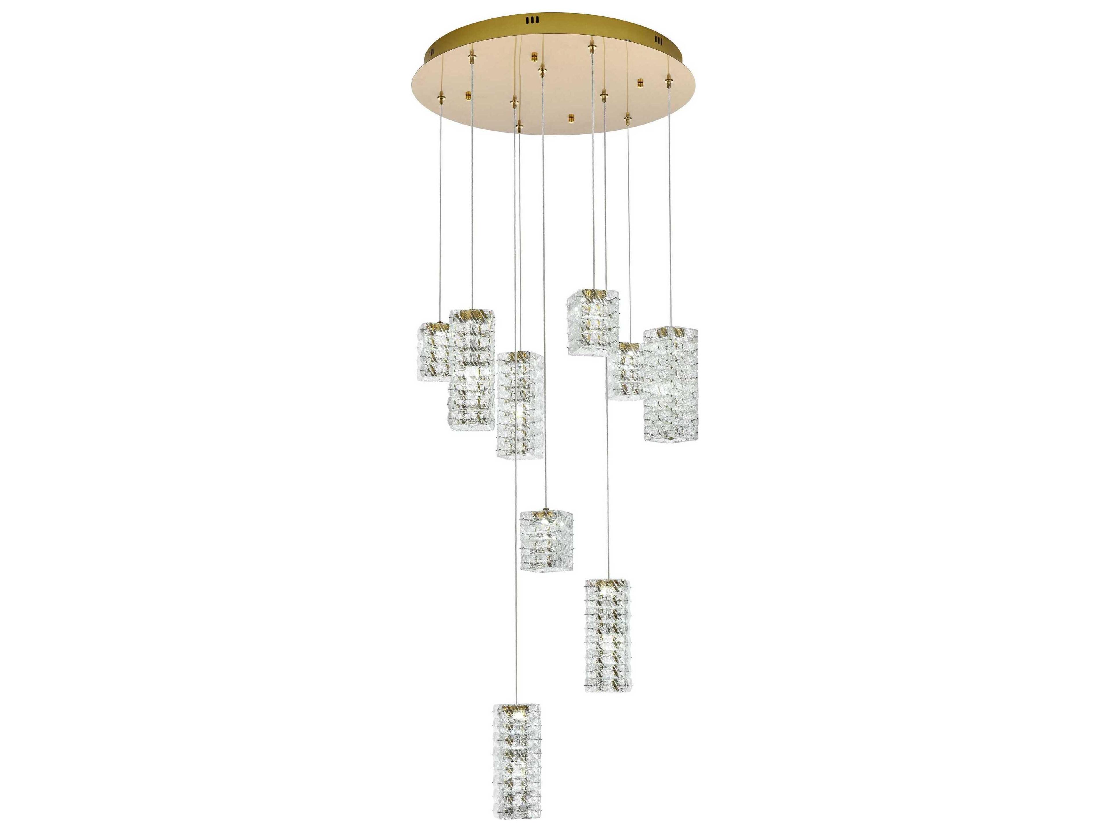 Elegant Lighting Aston 9-Light Satin Gold Pendant