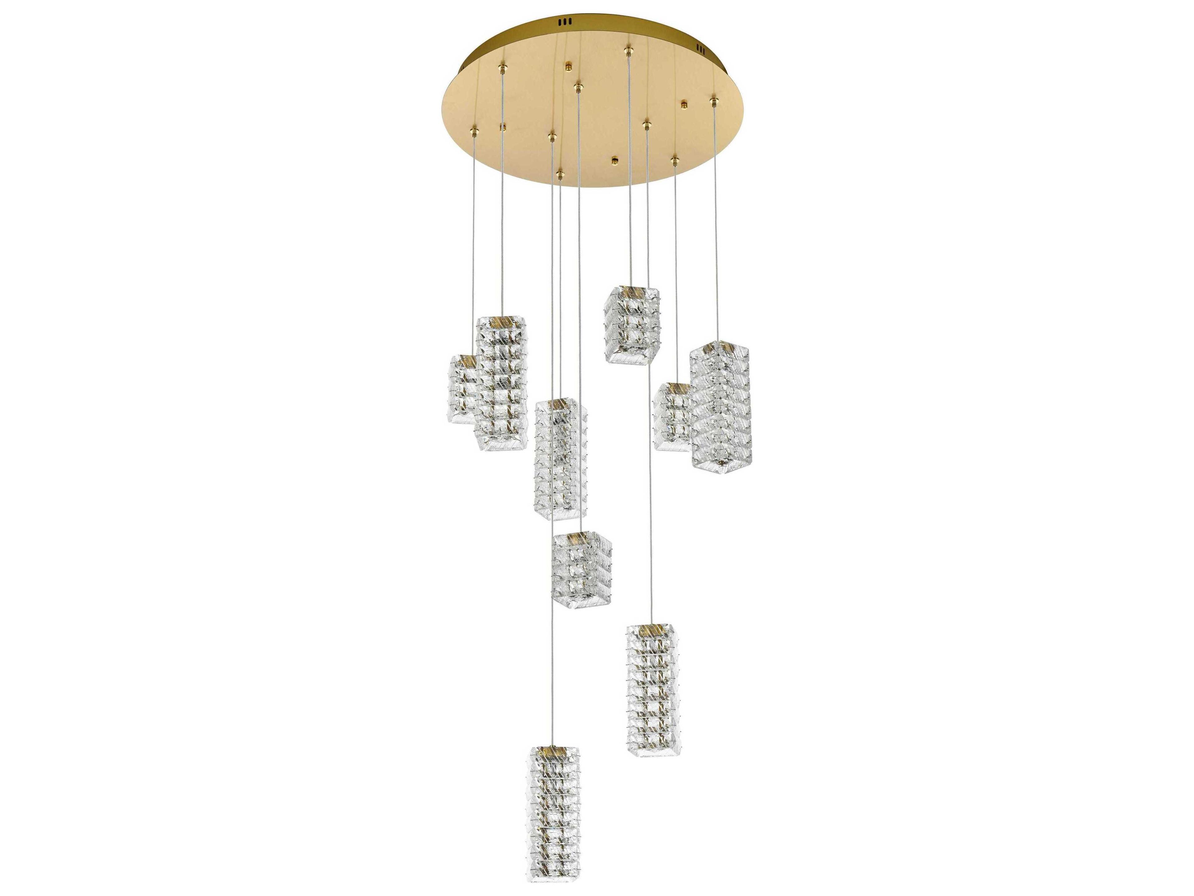 Elegant Lighting Aston 9-Light Satin Gold Pendant