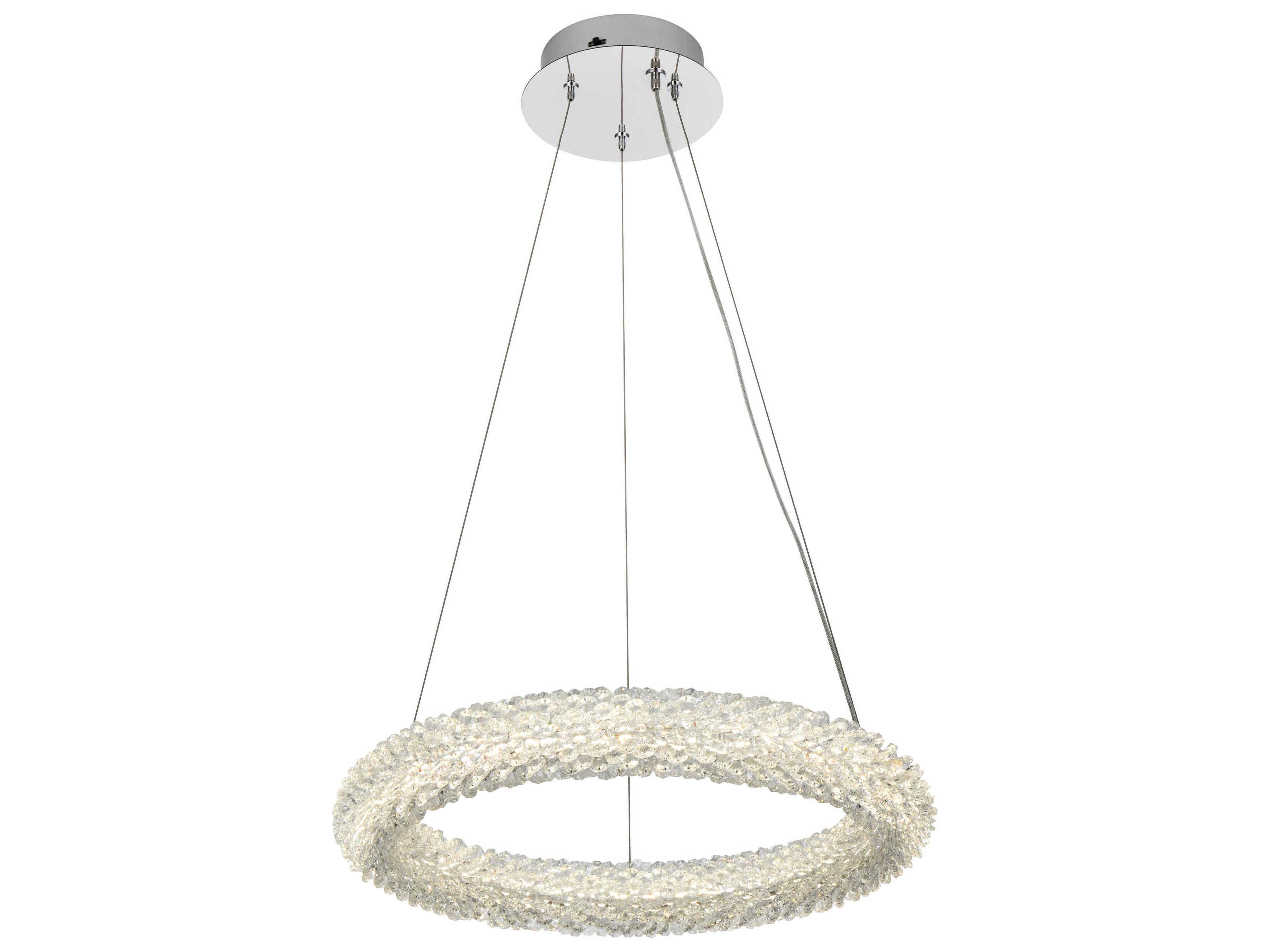 Elegant Lighting Bowen 1-Light Chrome Round Pendant