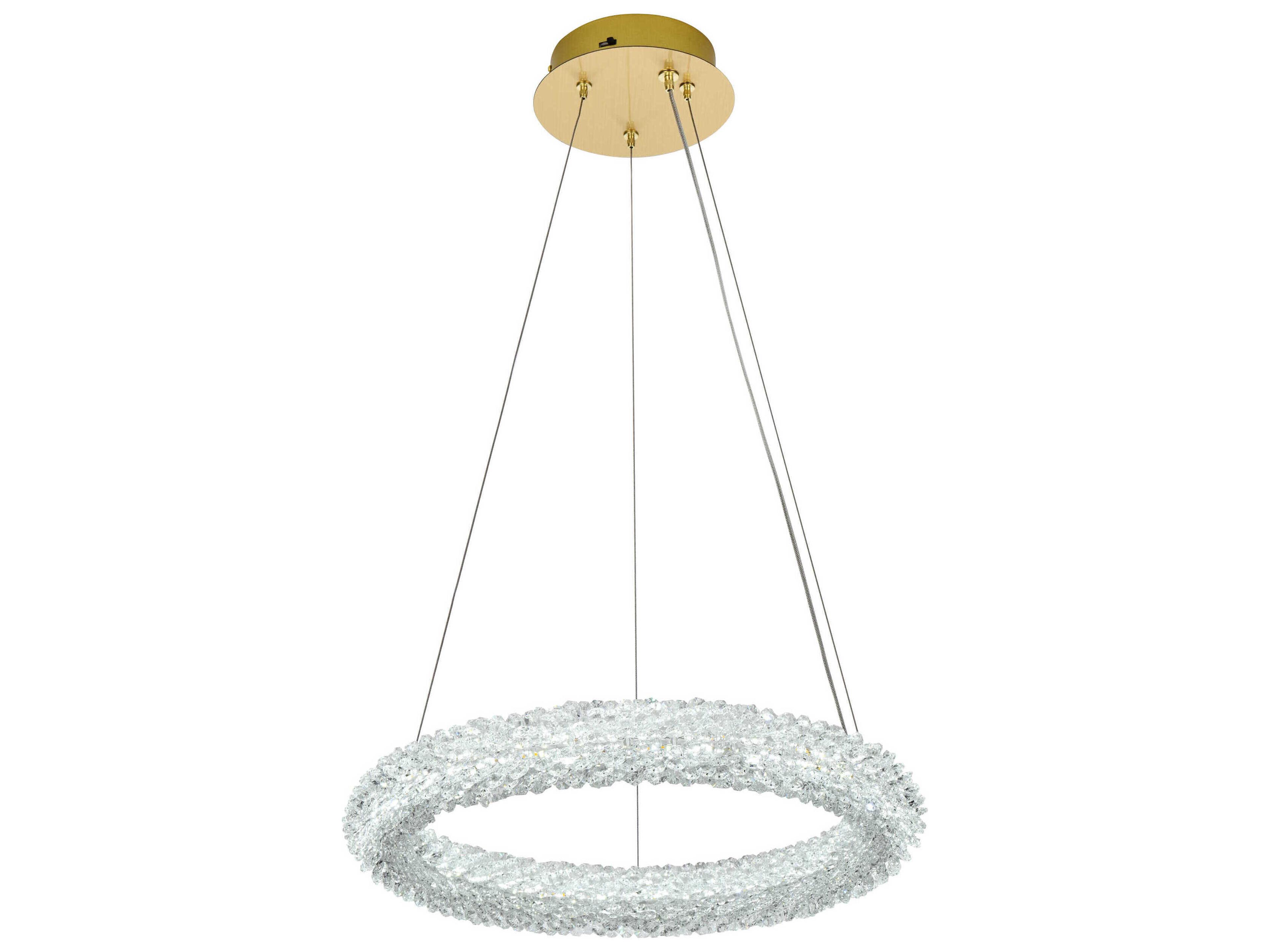 Elegant Lighting Bowen 1-Light Satin Gold Round Pendant