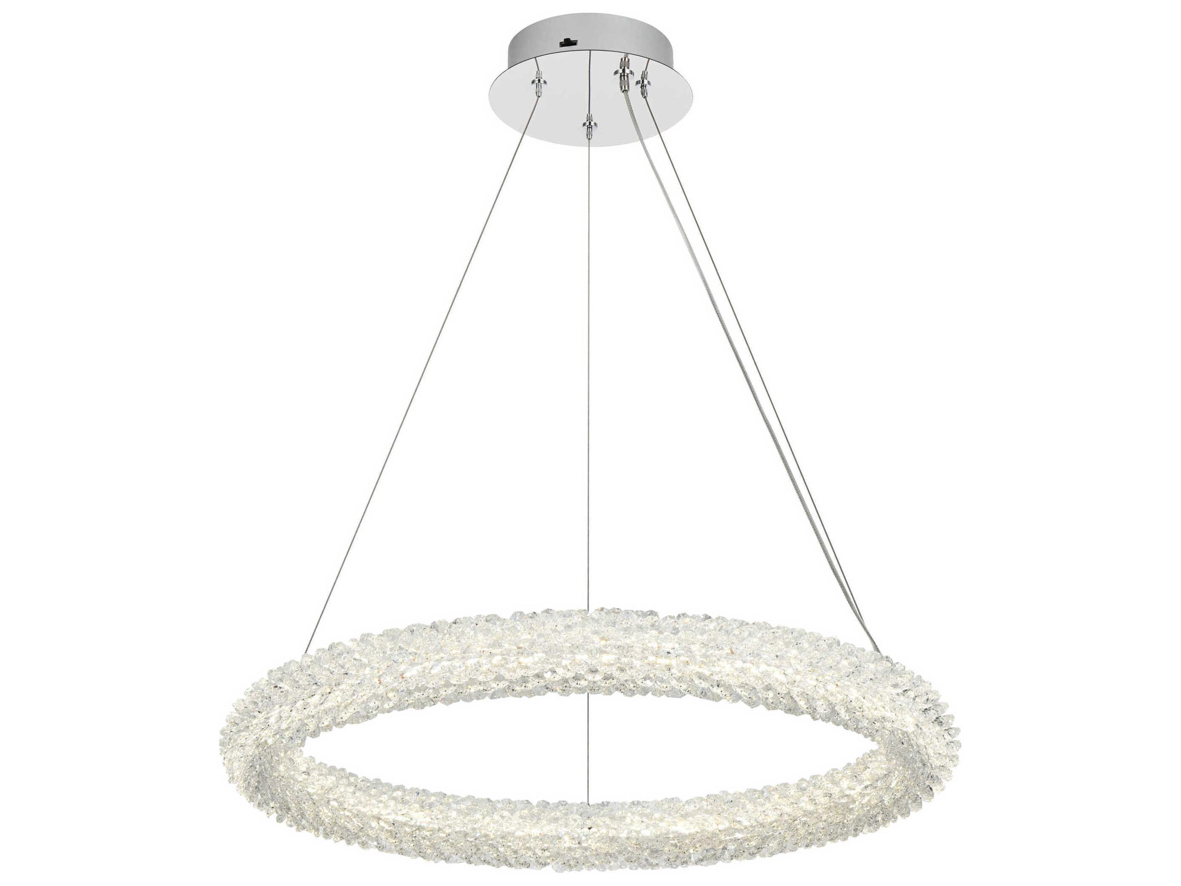 Elegant Lighting Bowen 1-Light Chrome Round Pendant