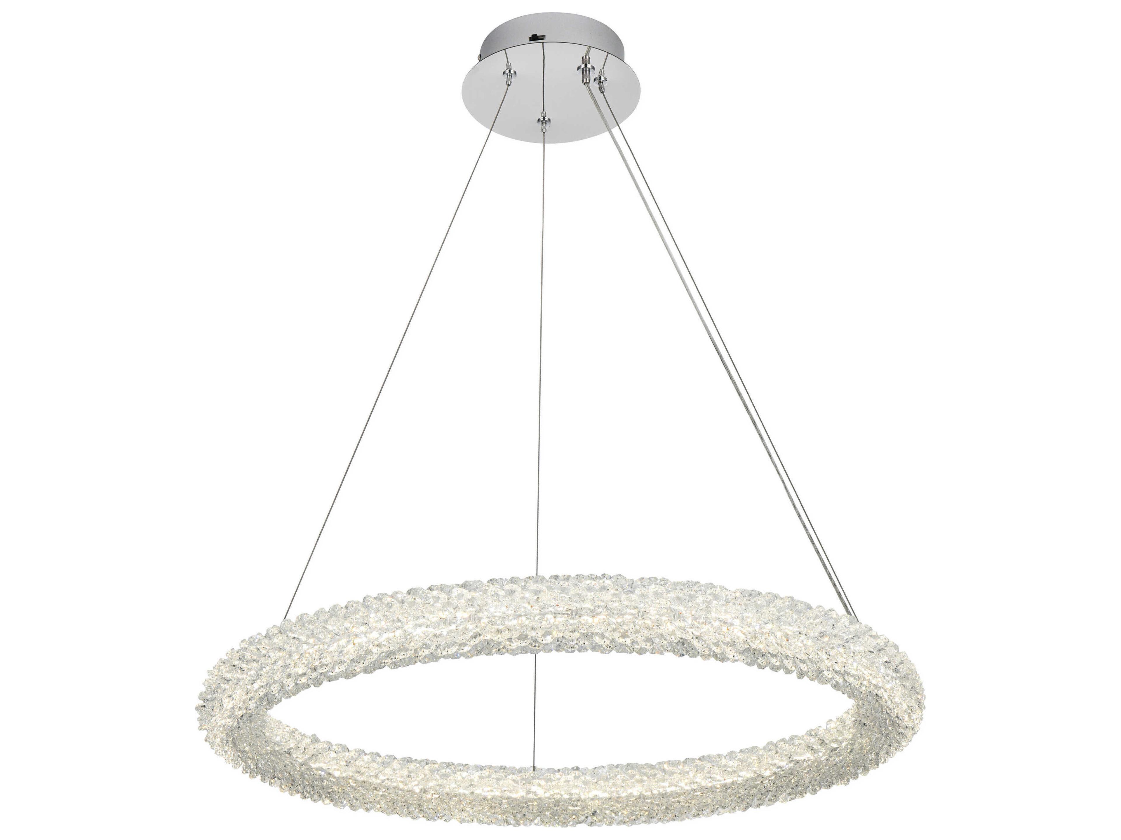 Elegant Lighting Bowen 1-Light Chrome Round Pendant