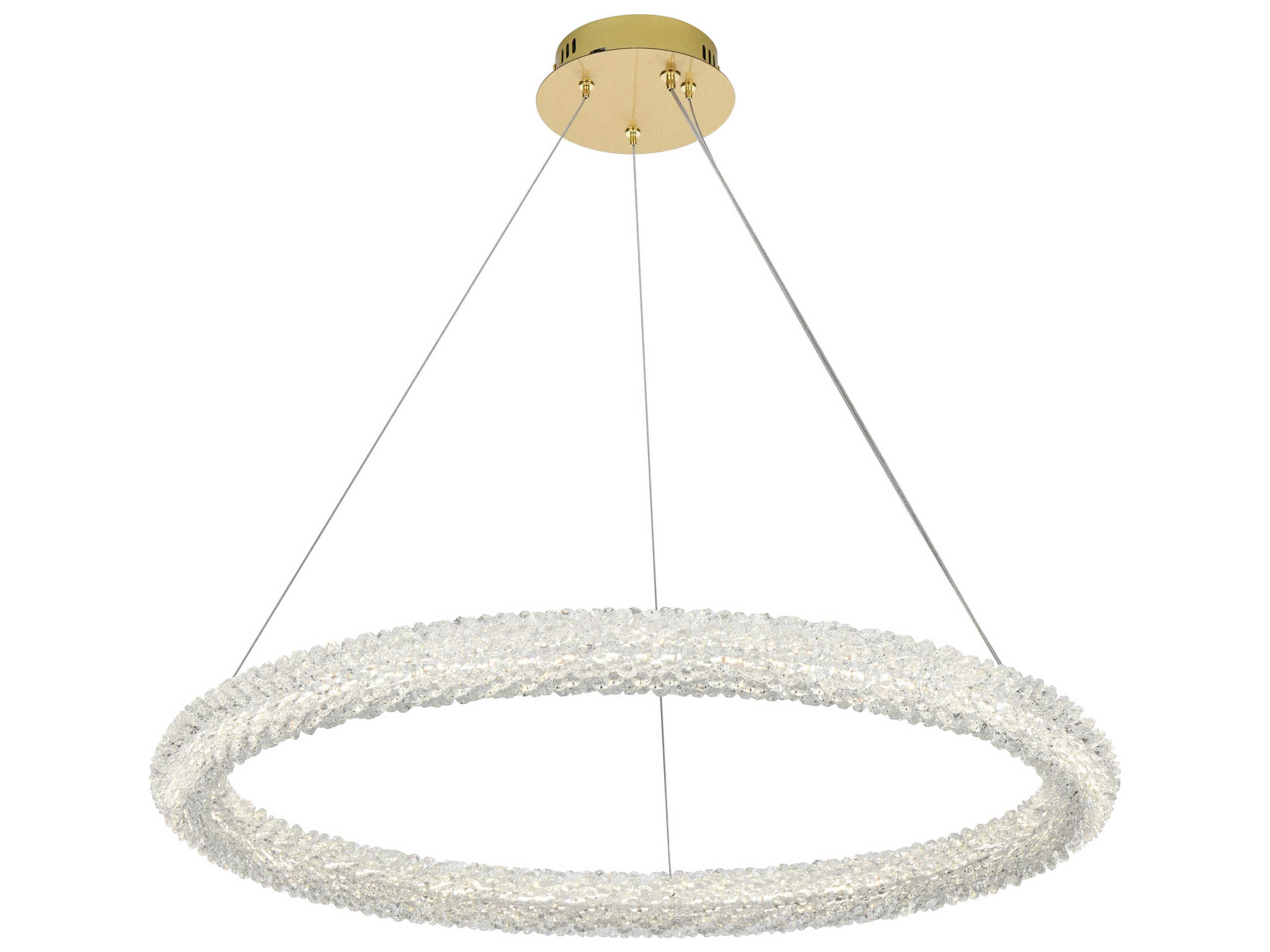 Elegant Lighting Bowen 1-Light Satin Gold Round Pendant