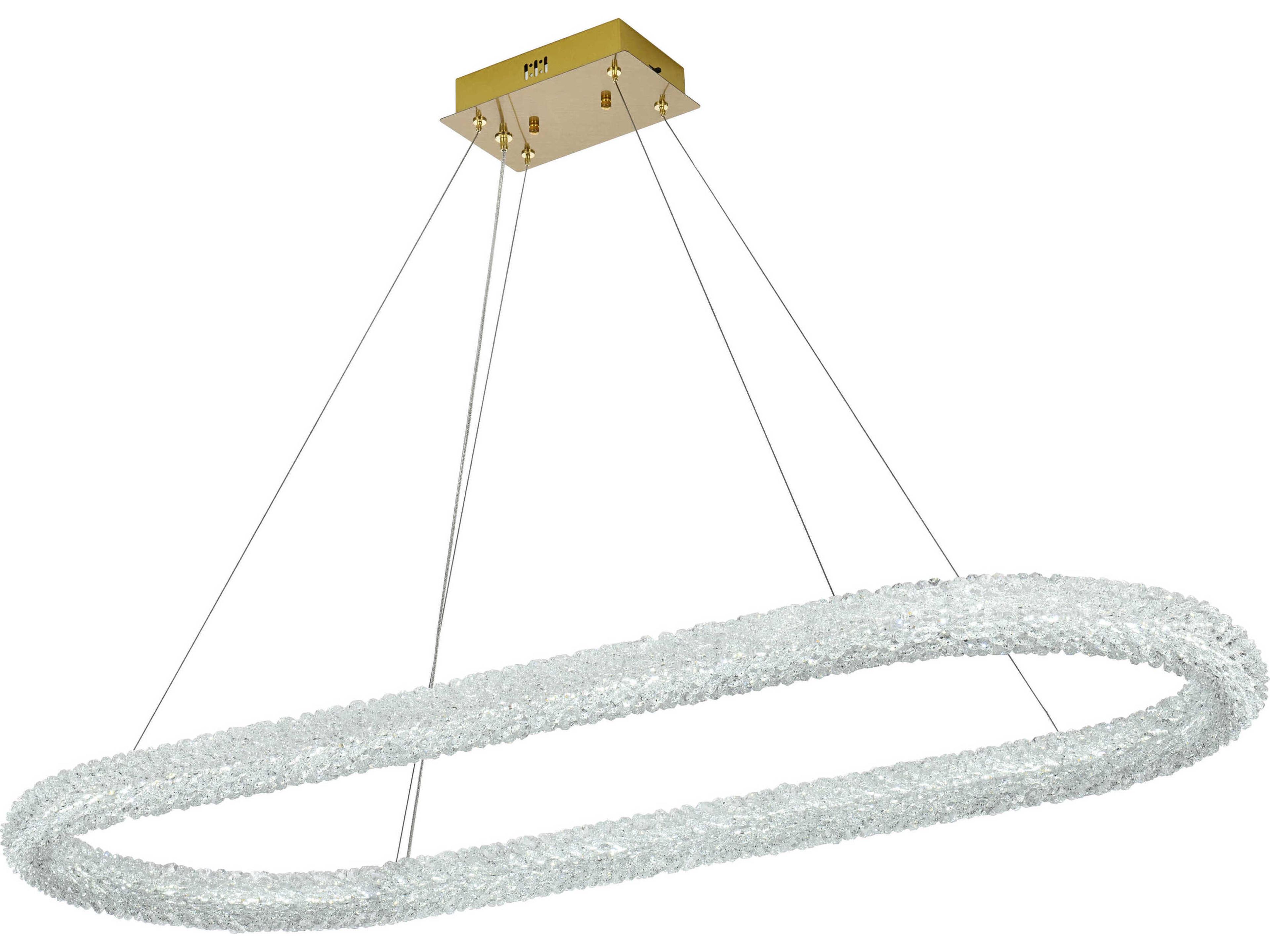 Elegant Lighting Bowen 1-Light Satin Gold Linear Island Pendant