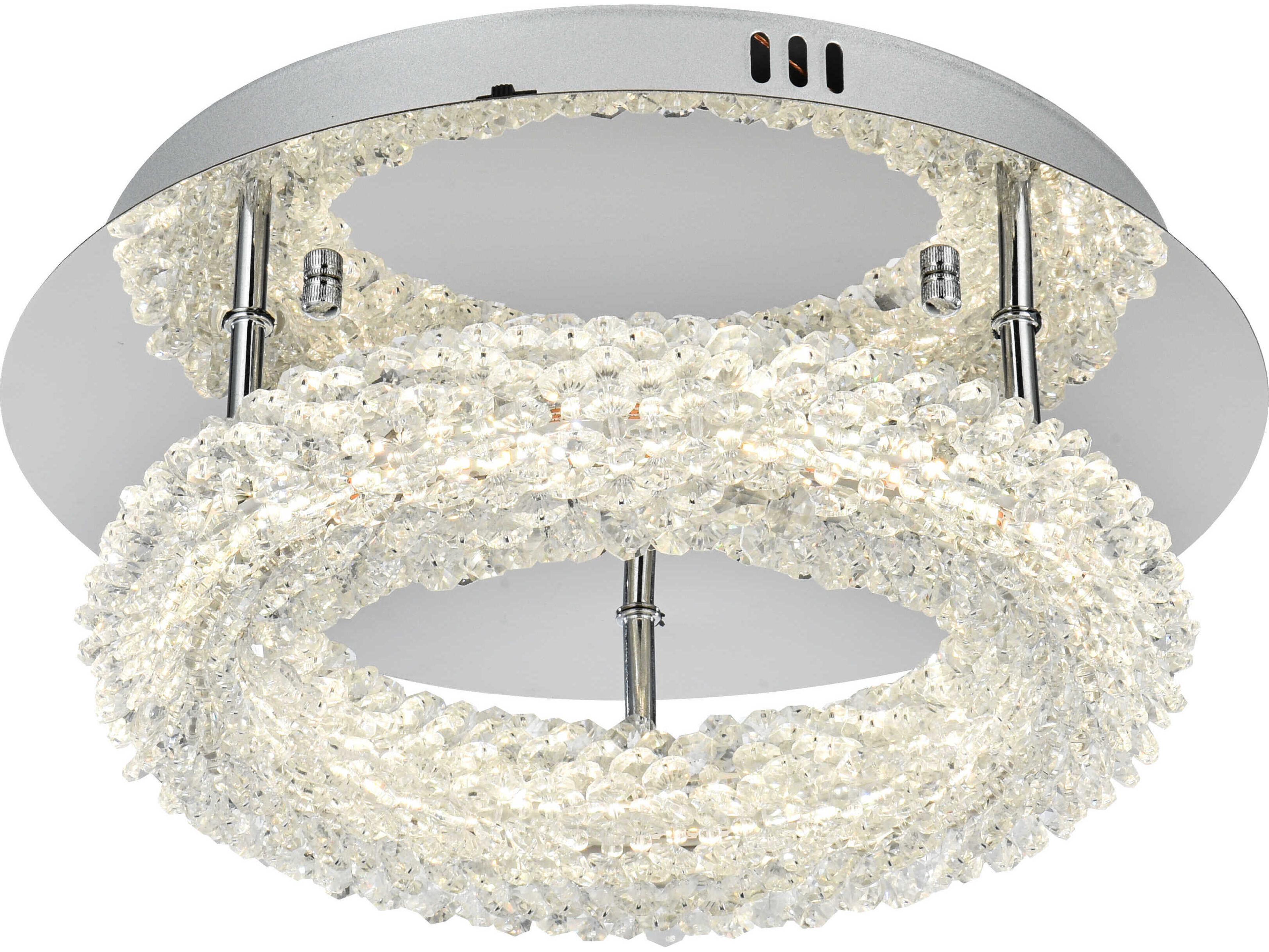 Elegant Lighting Bowen 1-Light Chrome Round Semi Flush Mount