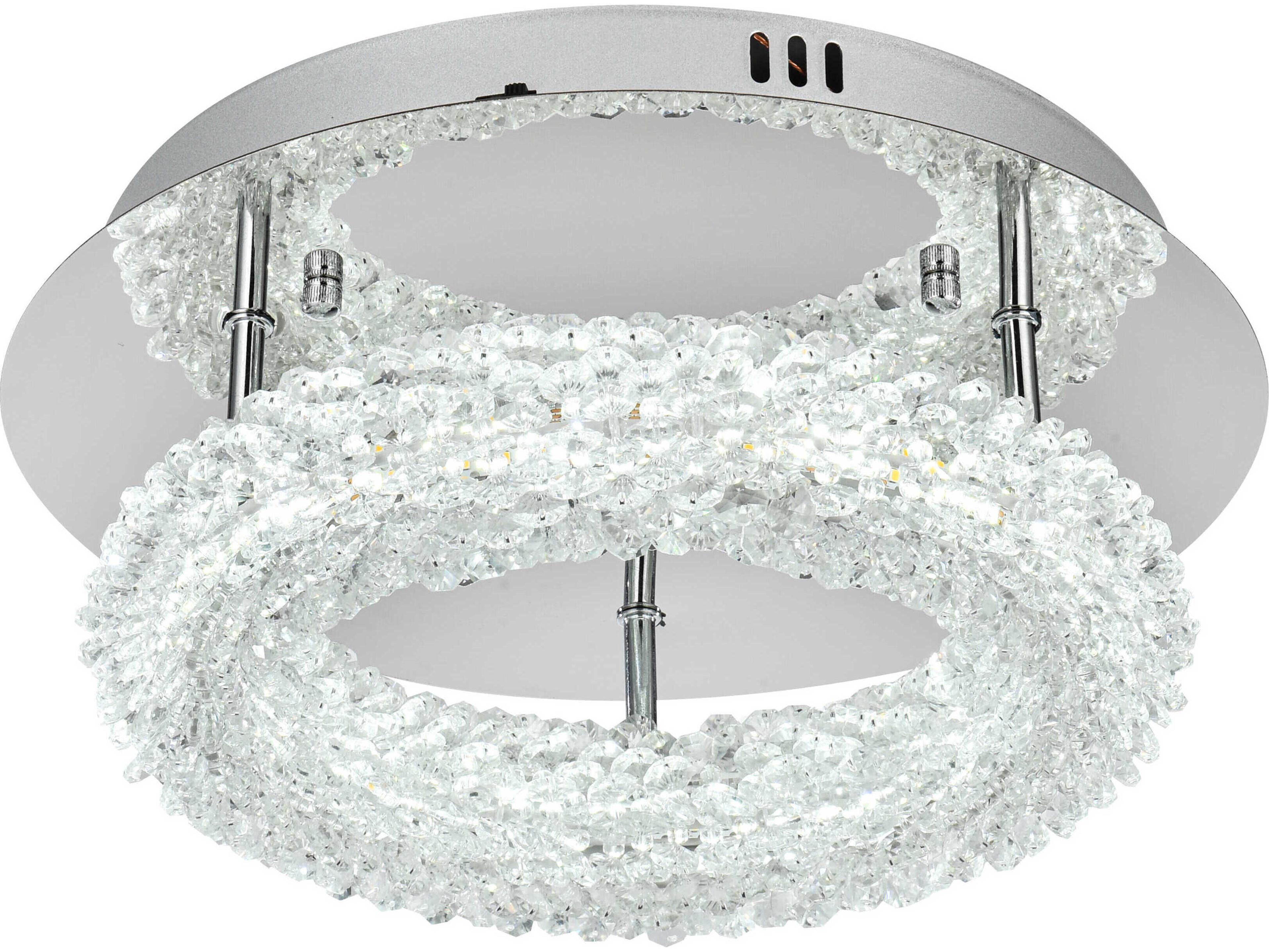 Elegant Lighting Bowen 1-Light Chrome Round Semi Flush Mount