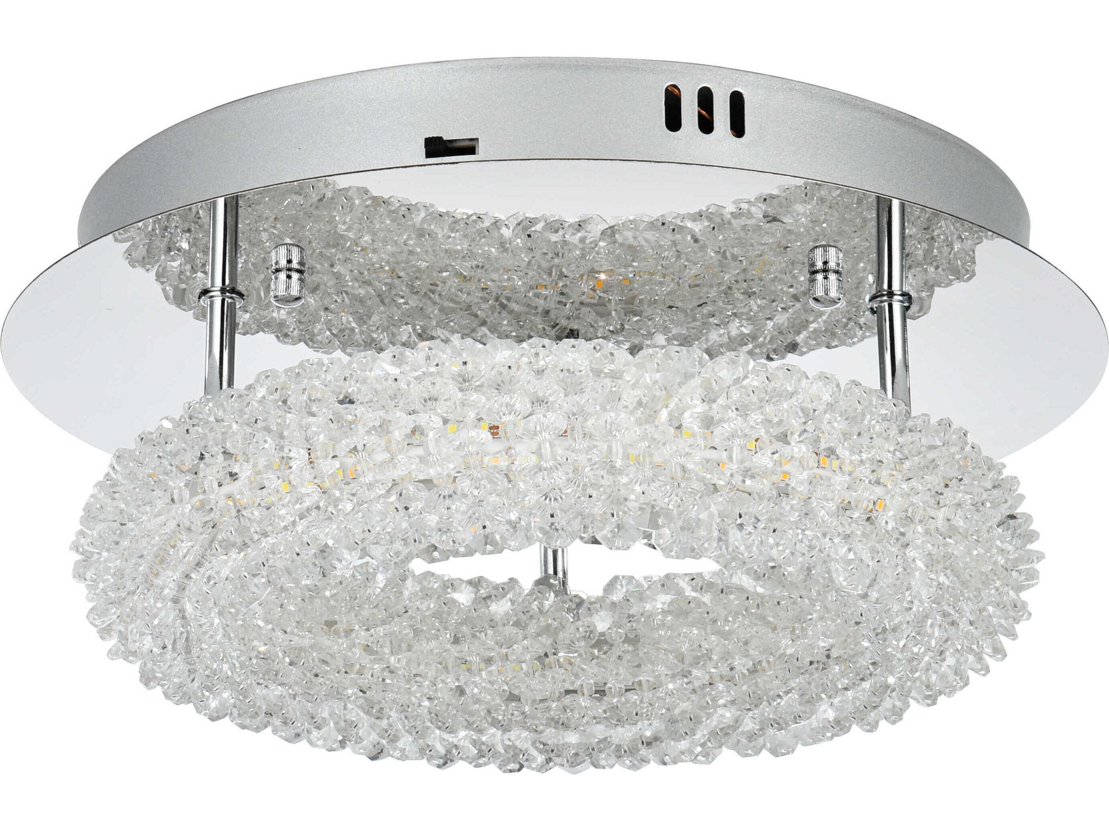 Elegant Lighting Bowen 1-Light Chrome Round Semi Flush Mount