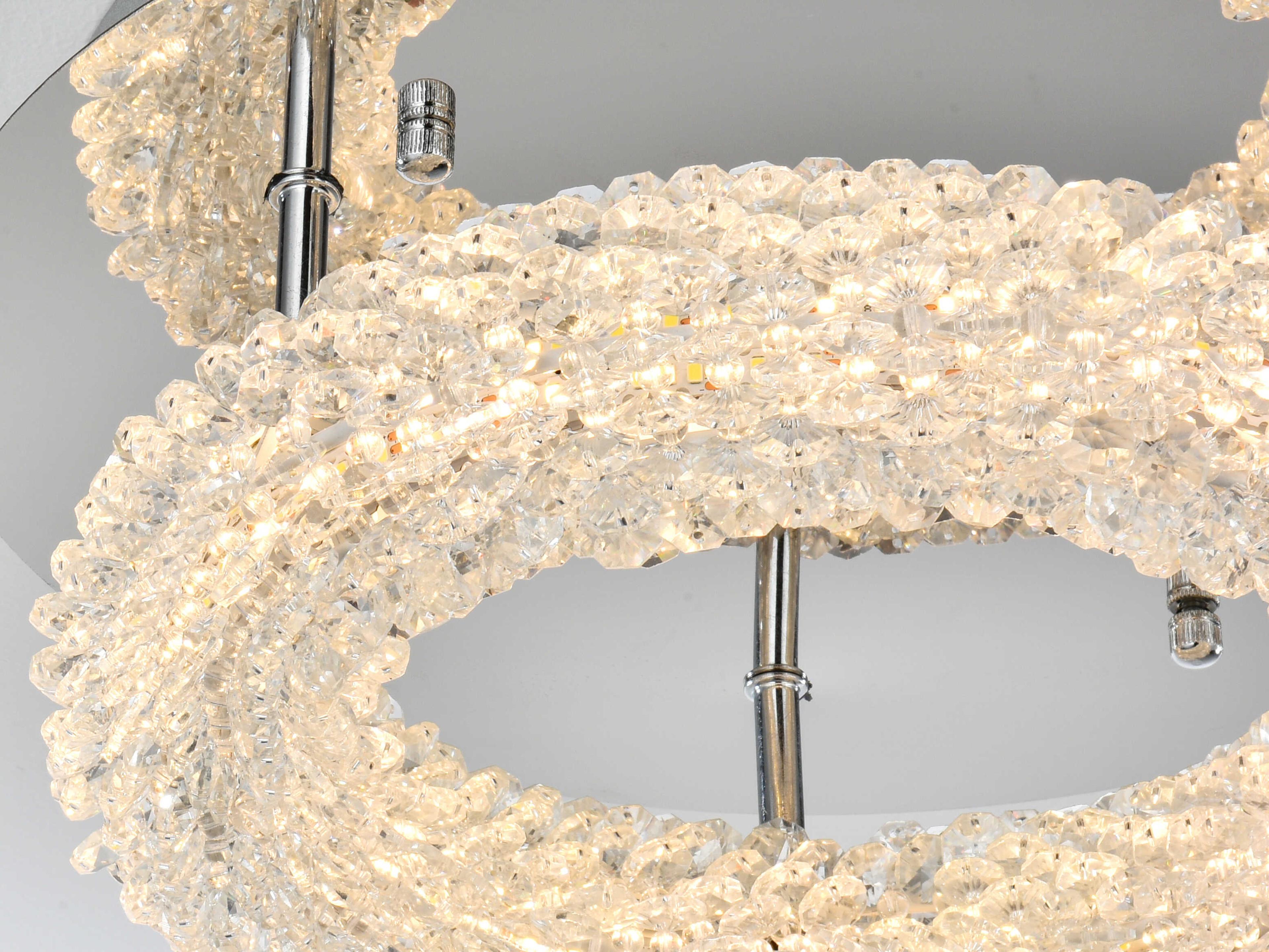 Elegant Lighting Bowen 1-Light Chrome Round Semi Flush Mount