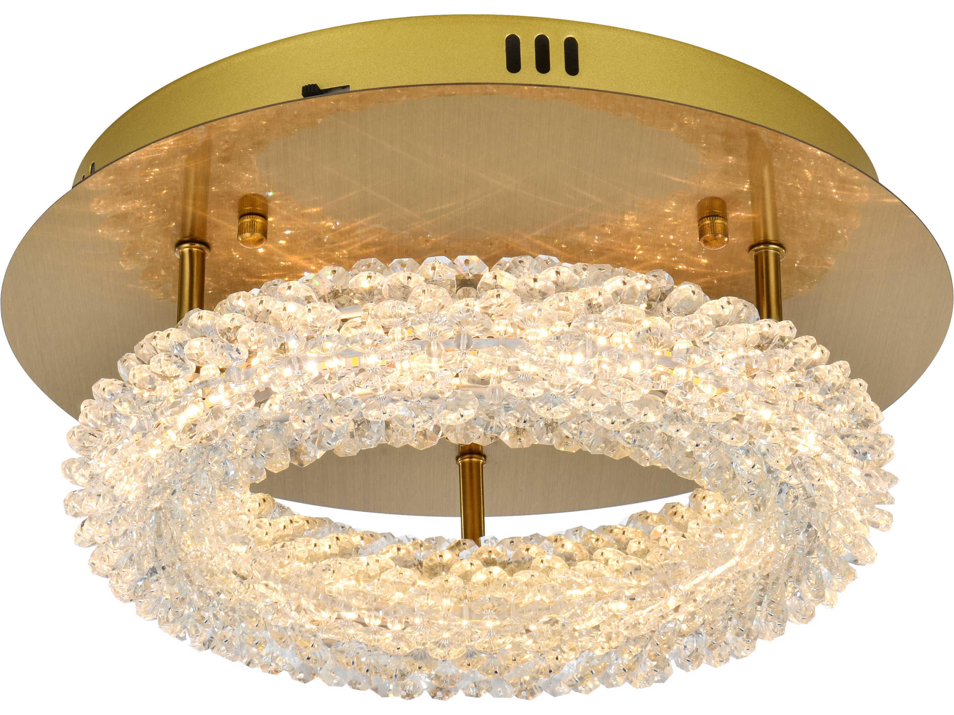 Bowen 1-Light Satin Gold Round Semi Flush Mount
