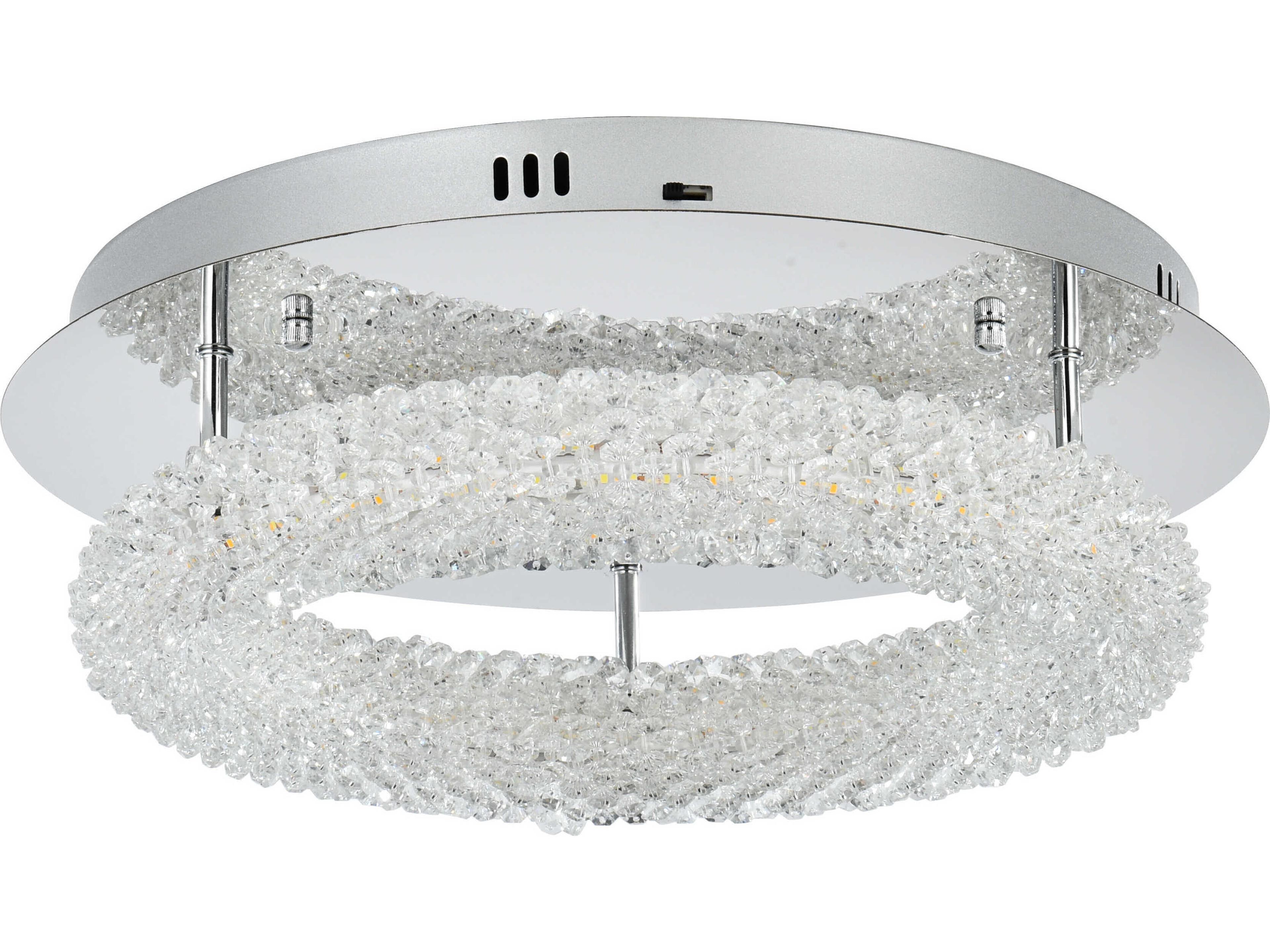 Elegant Lighting Bowen 1-Light Chrome Round Semi Flush Mount