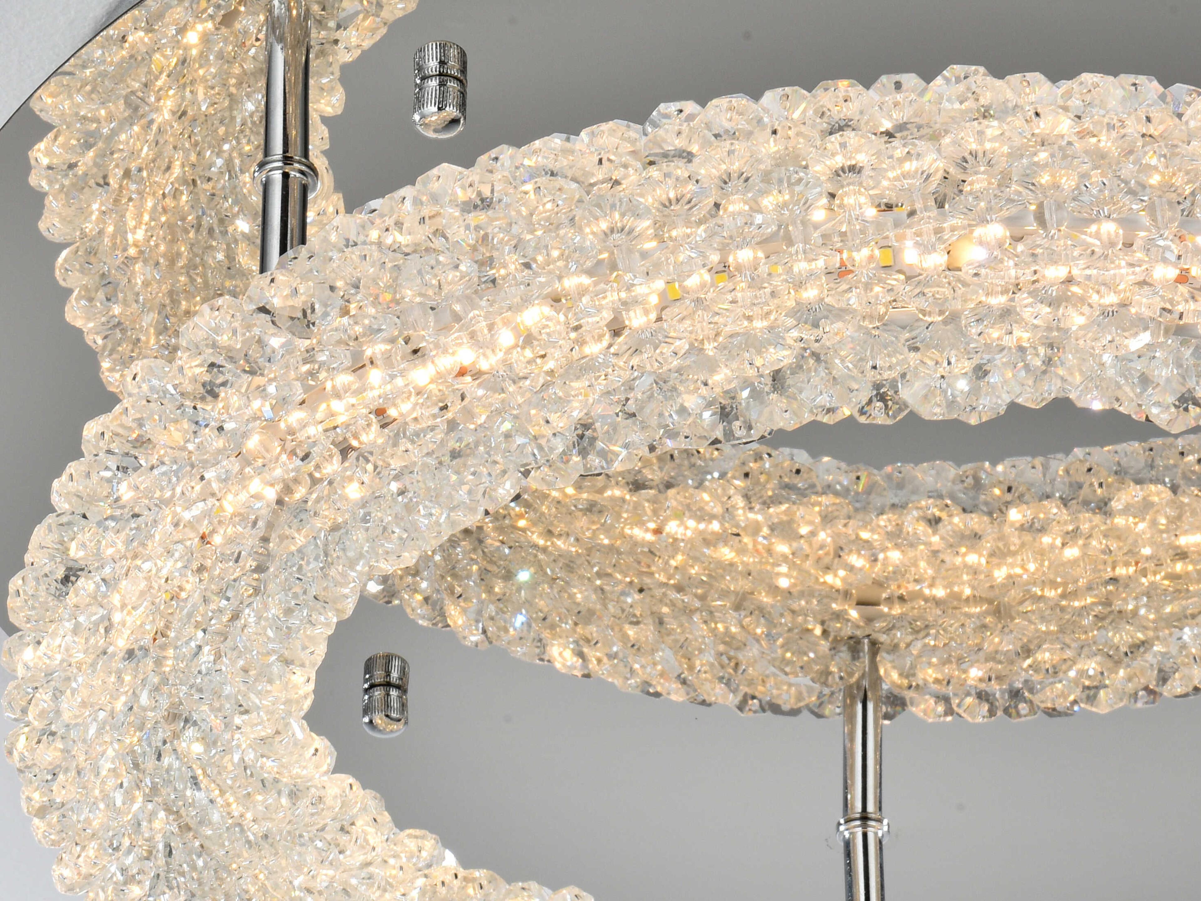 Elegant Lighting Bowen 1-Light Chrome Round Semi Flush Mount