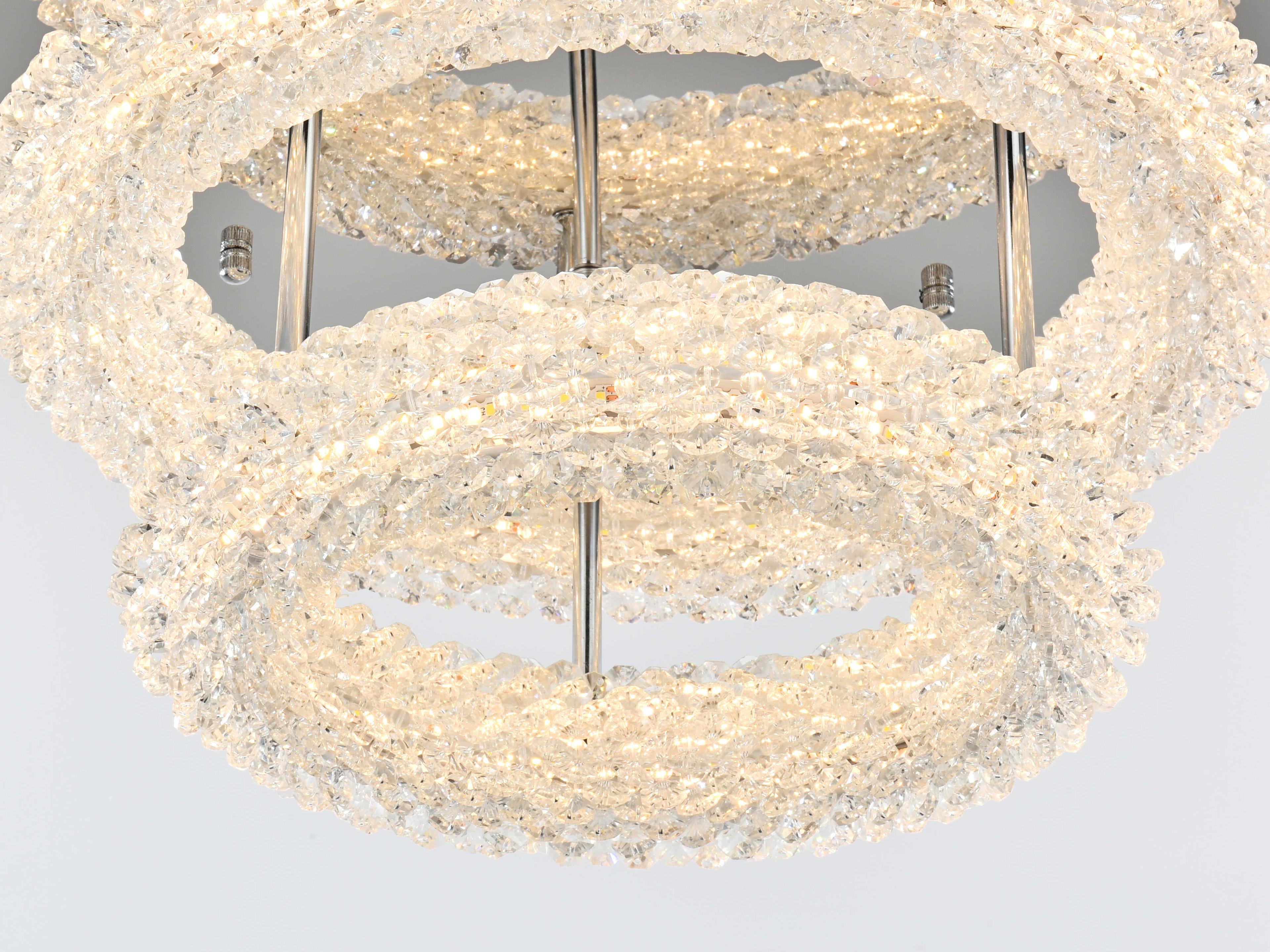 Elegant Lighting Bowen 2-Light Chrome Round Tiered Semi Flush Mount