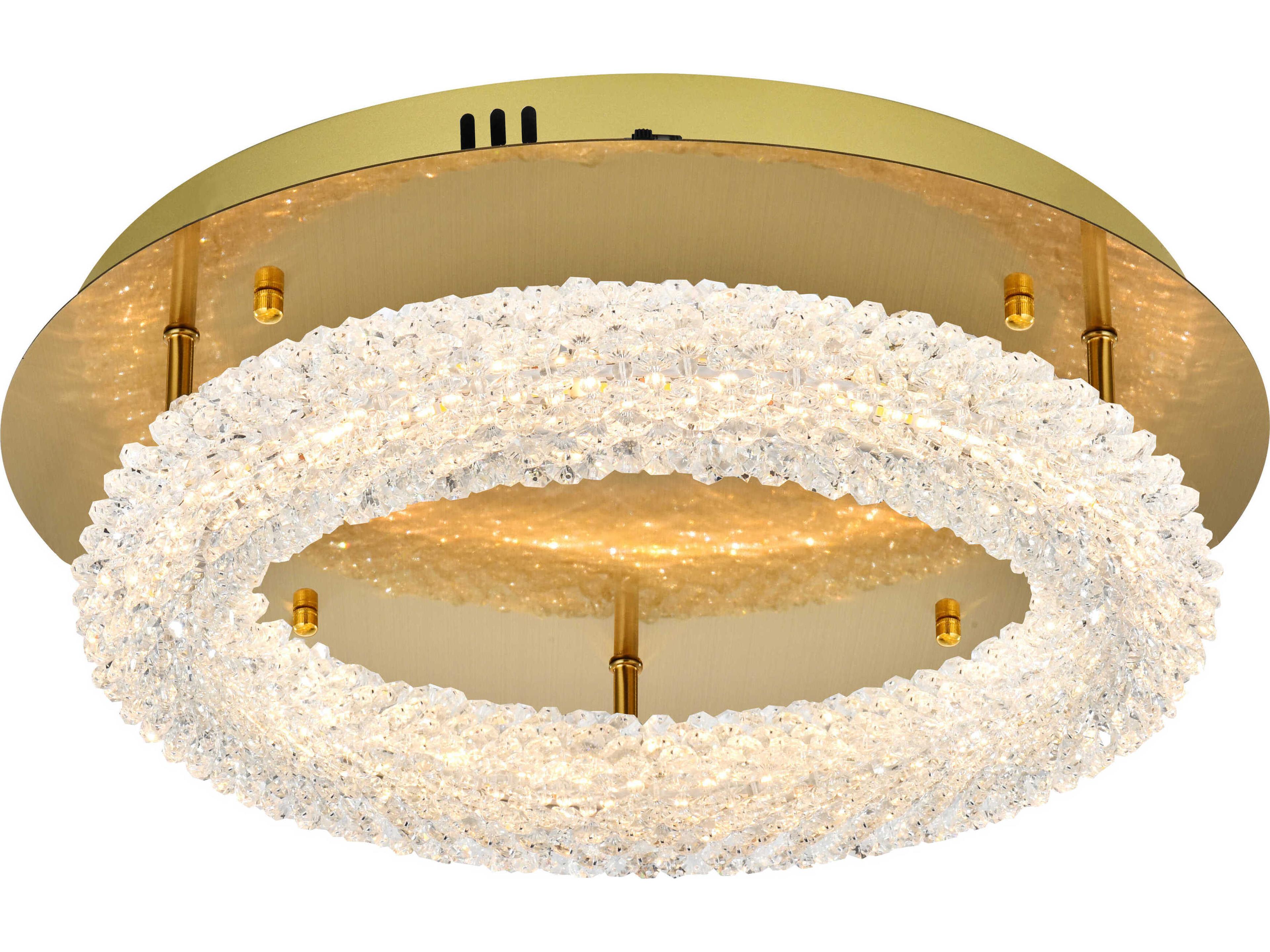 Bowen 1-Light Satin Gold Round Semi Flush Mount
