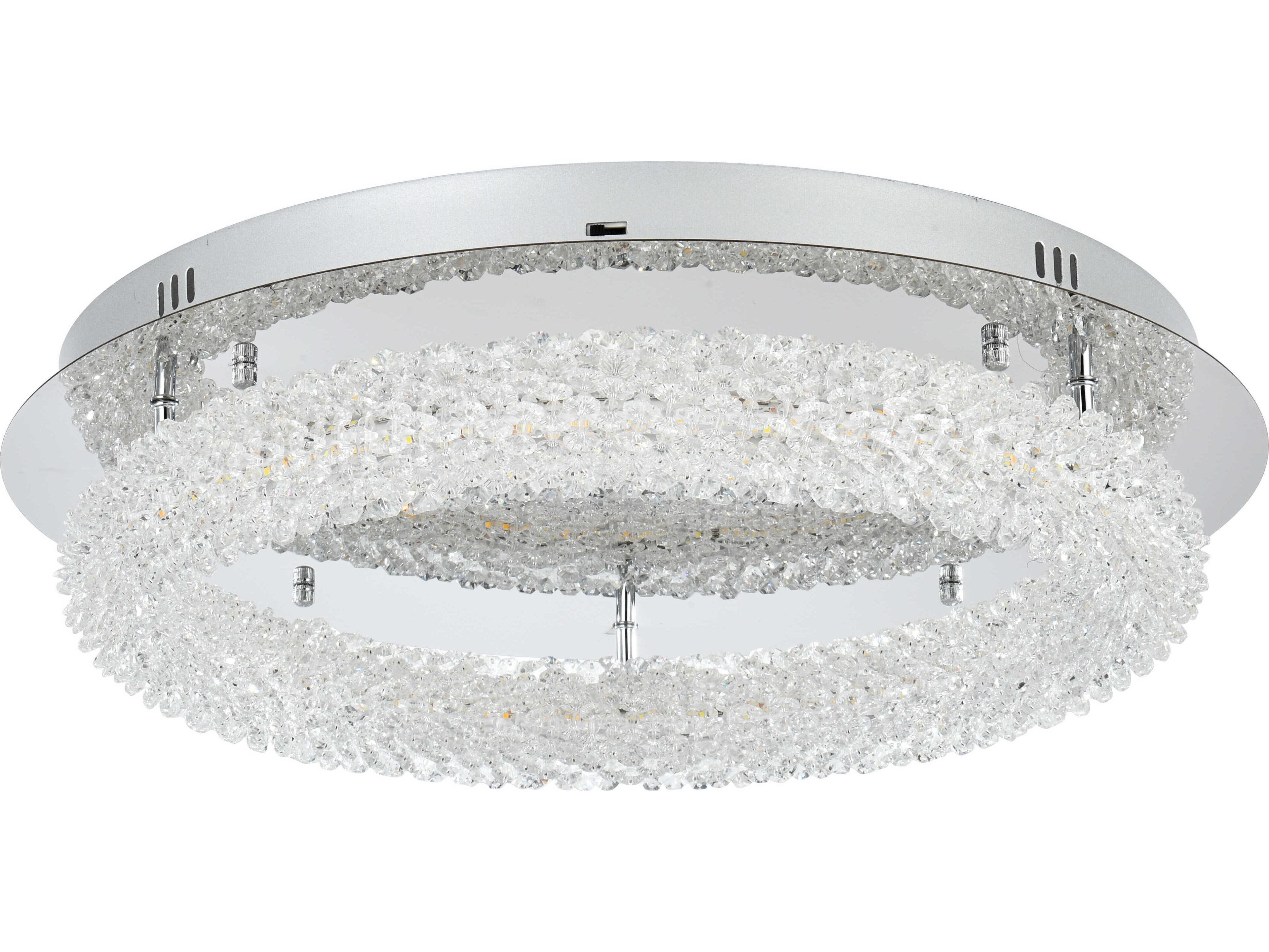 Elegant Lighting Bowen 1-Light Chrome Round Semi Flush Mount