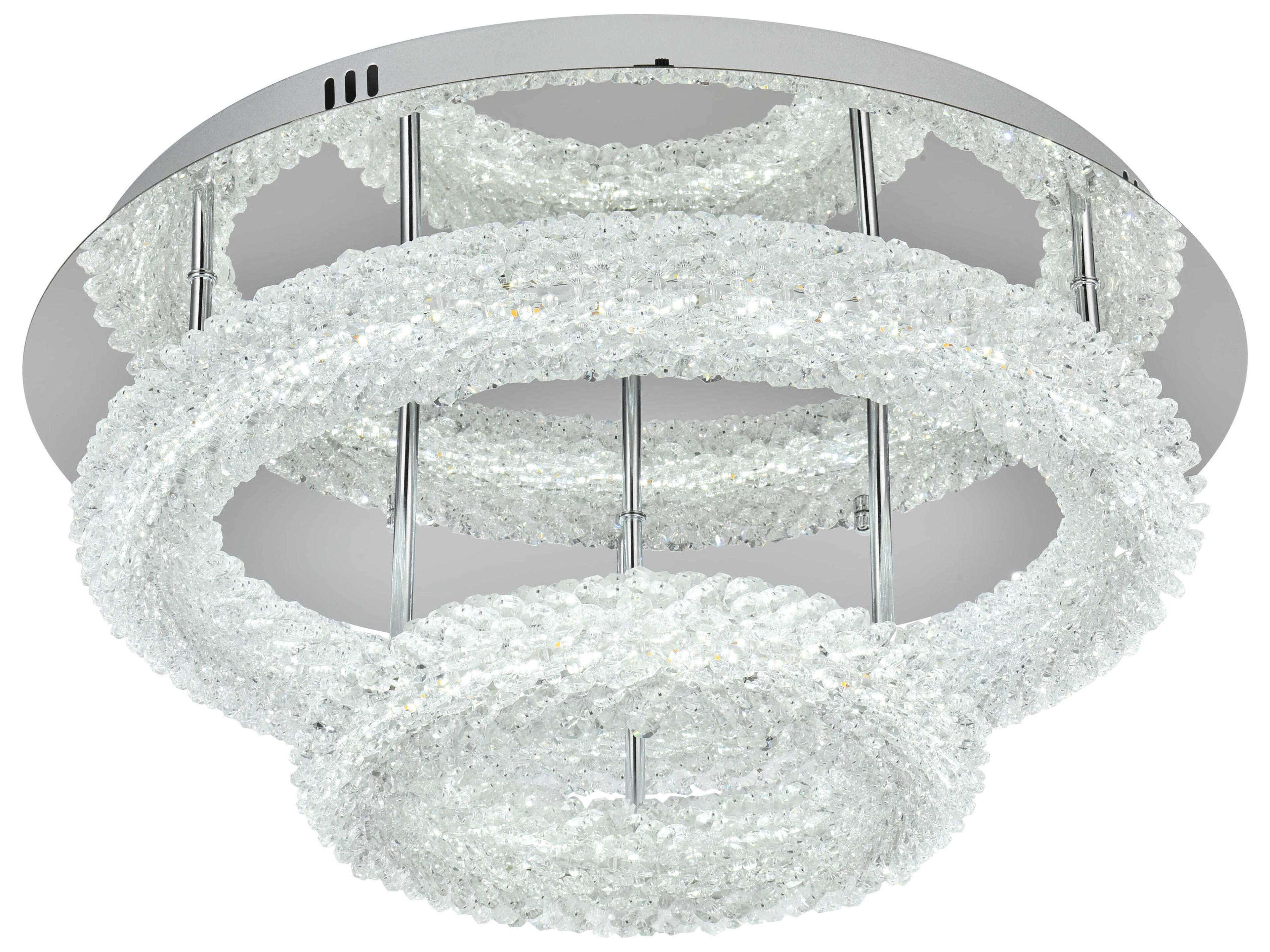 Elegant Lighting Bowen 2-Light Chrome Round Tiered Semi Flush Mount