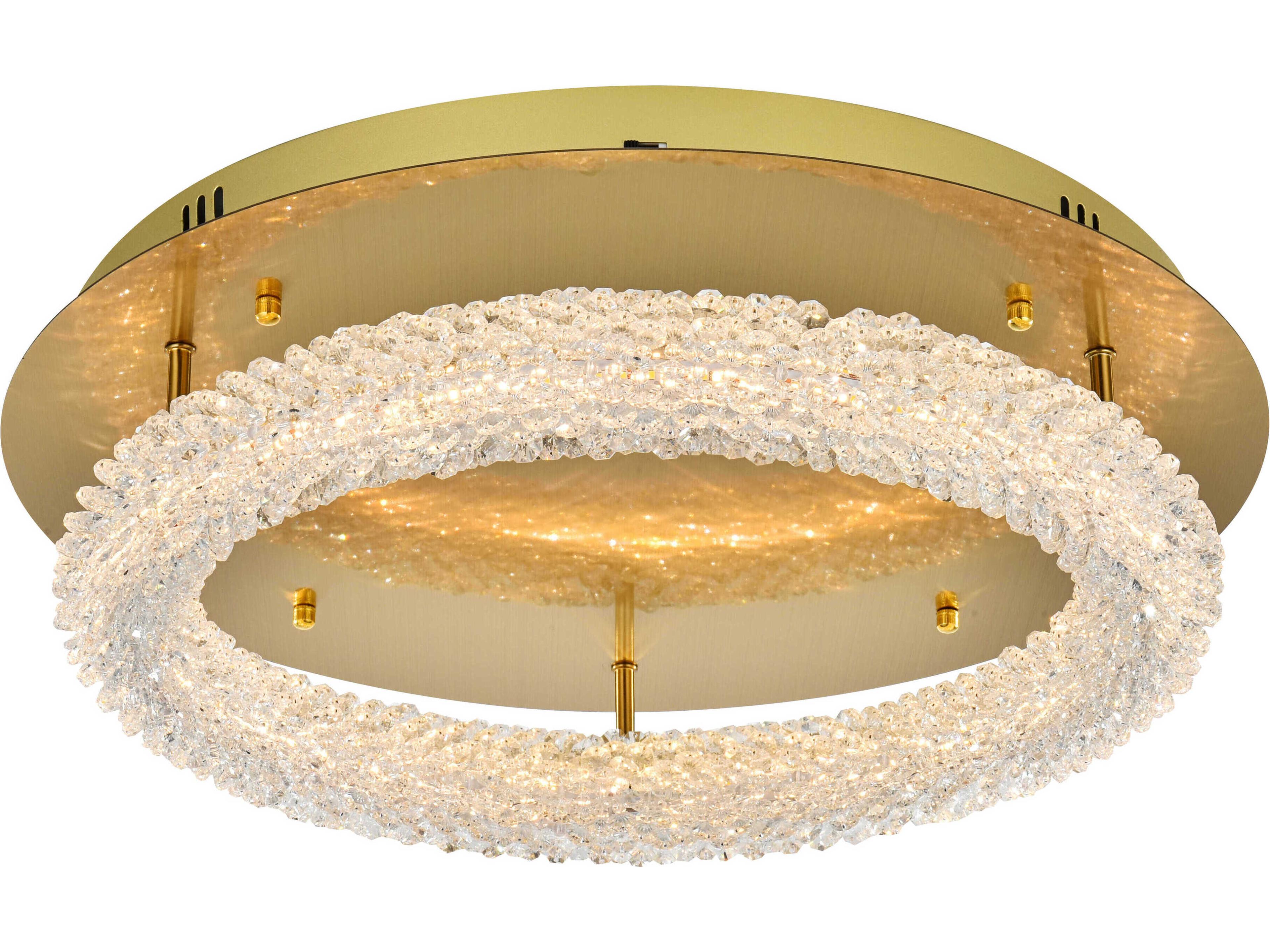 Bowen 1-Light Satin Gold Round Semi Flush Mount