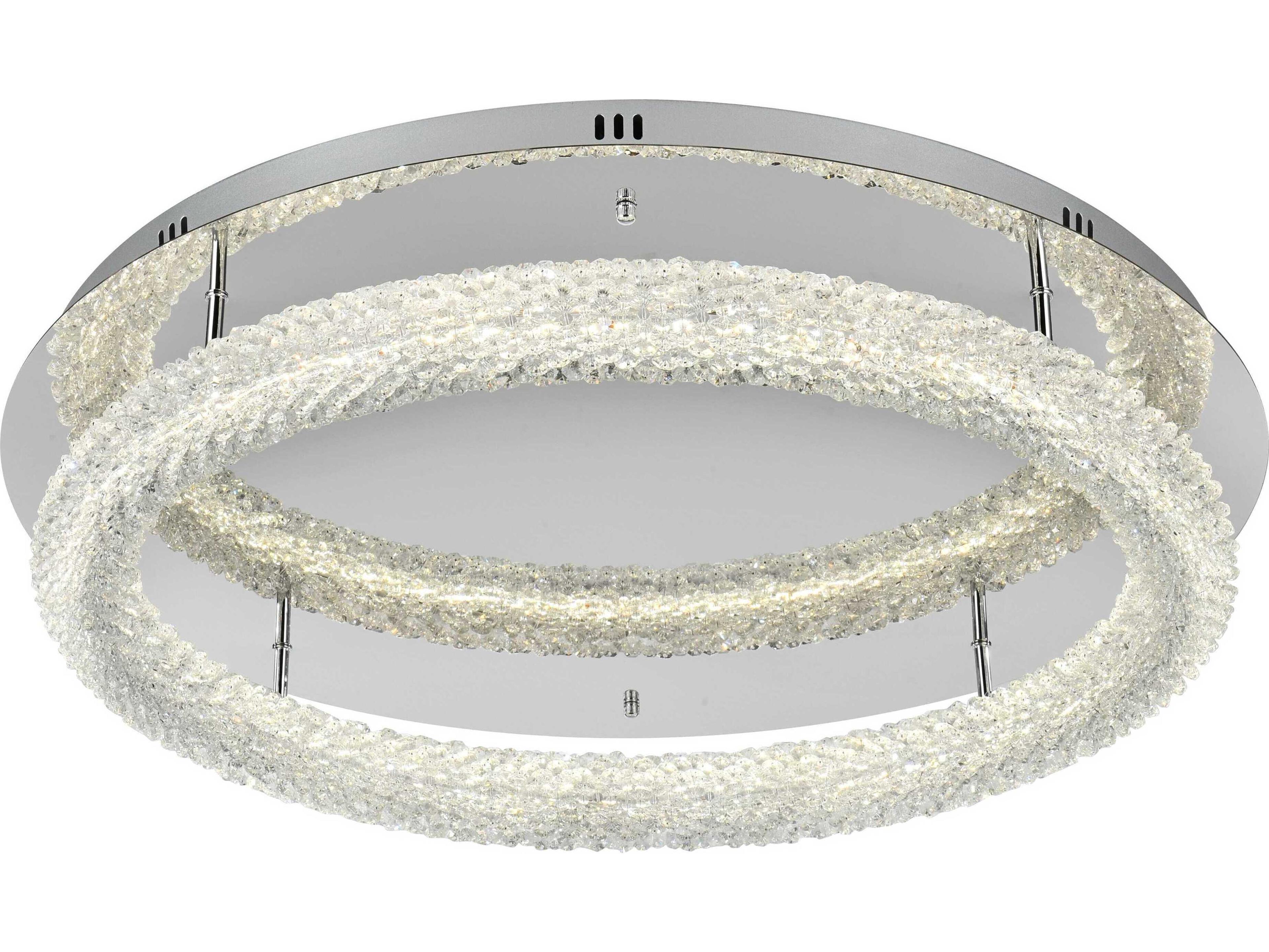 Elegant Lighting Bowen 1-Light Chrome Round Semi Flush Mount