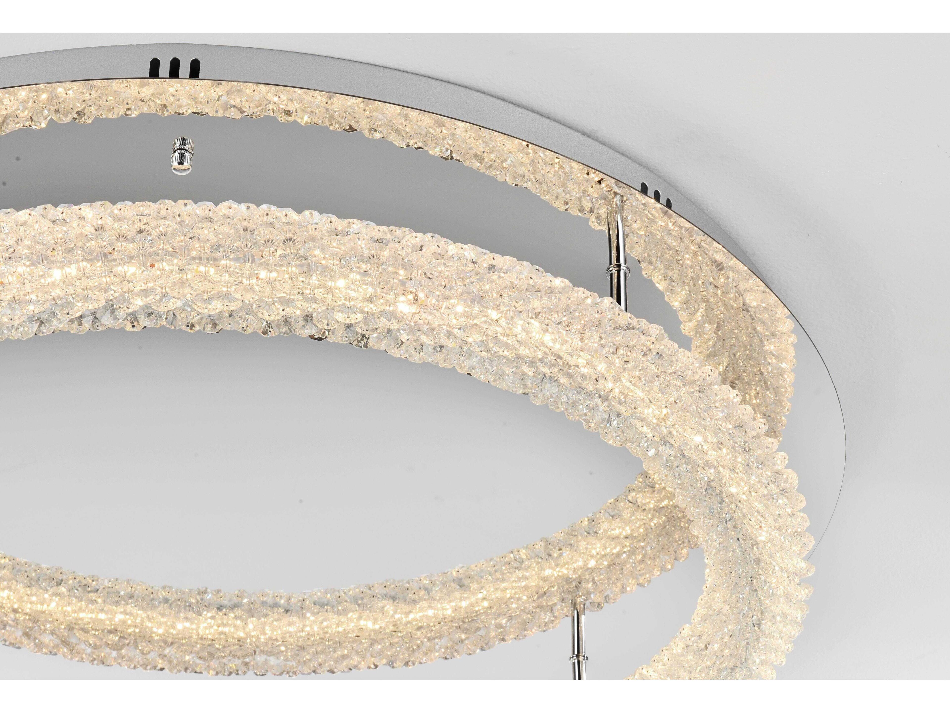 Elegant Lighting Bowen 1-Light Chrome Round Semi Flush Mount