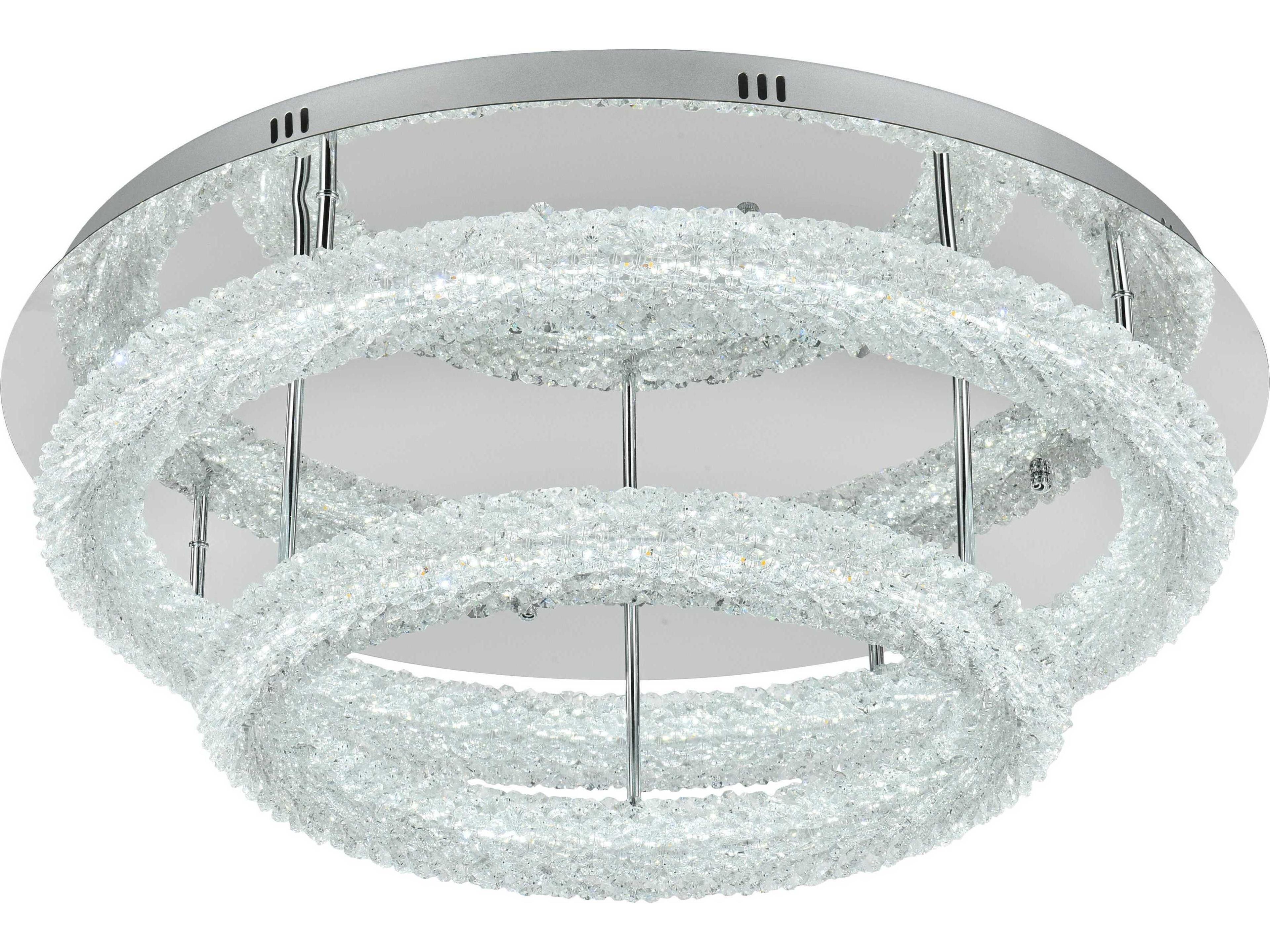 Elegant Lighting Bowen 2-Light Chrome Round Tiered Semi Flush Mount