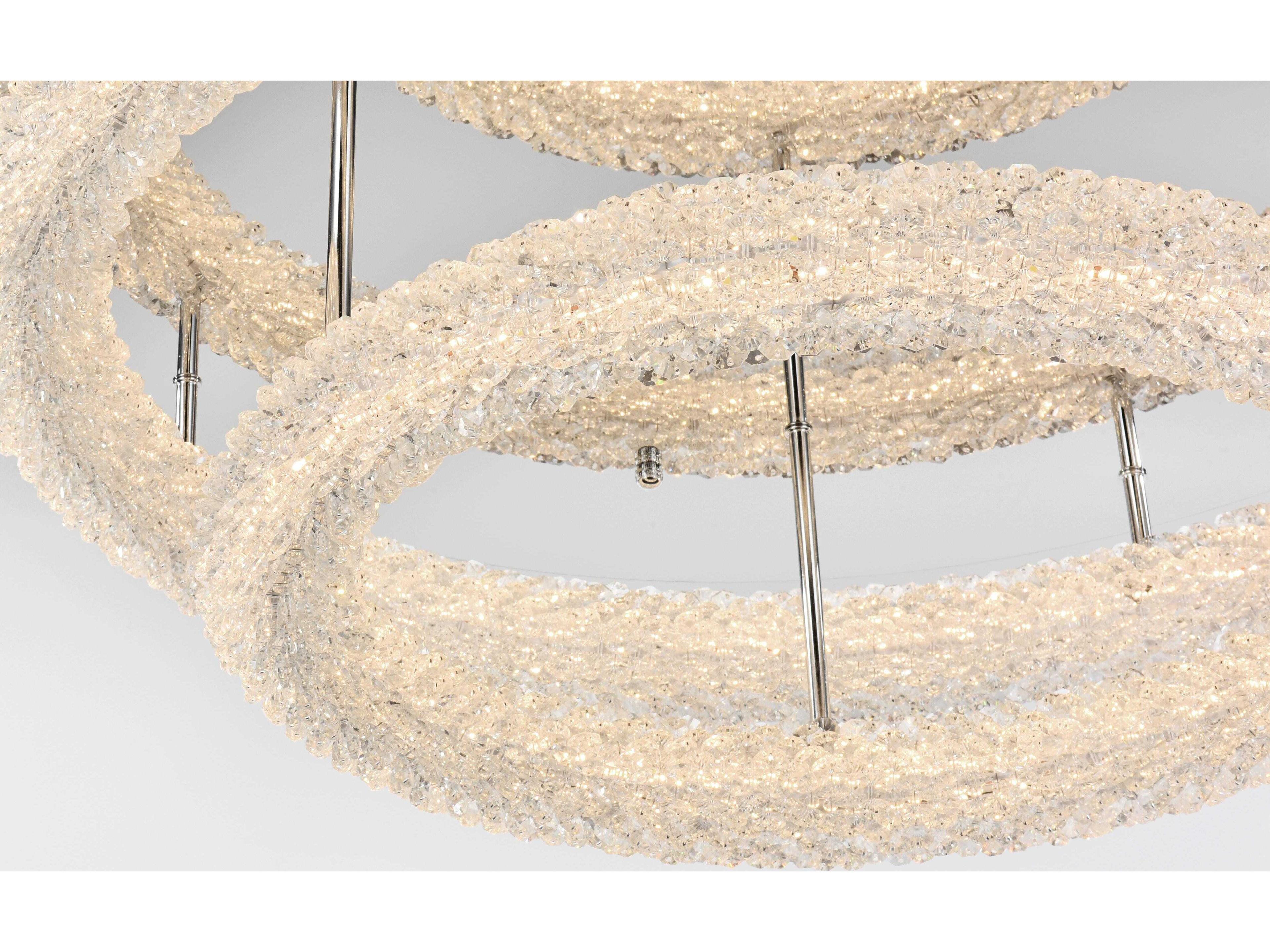 Elegant Lighting Bowen 2-Light Chrome Round Tiered Semi Flush Mount