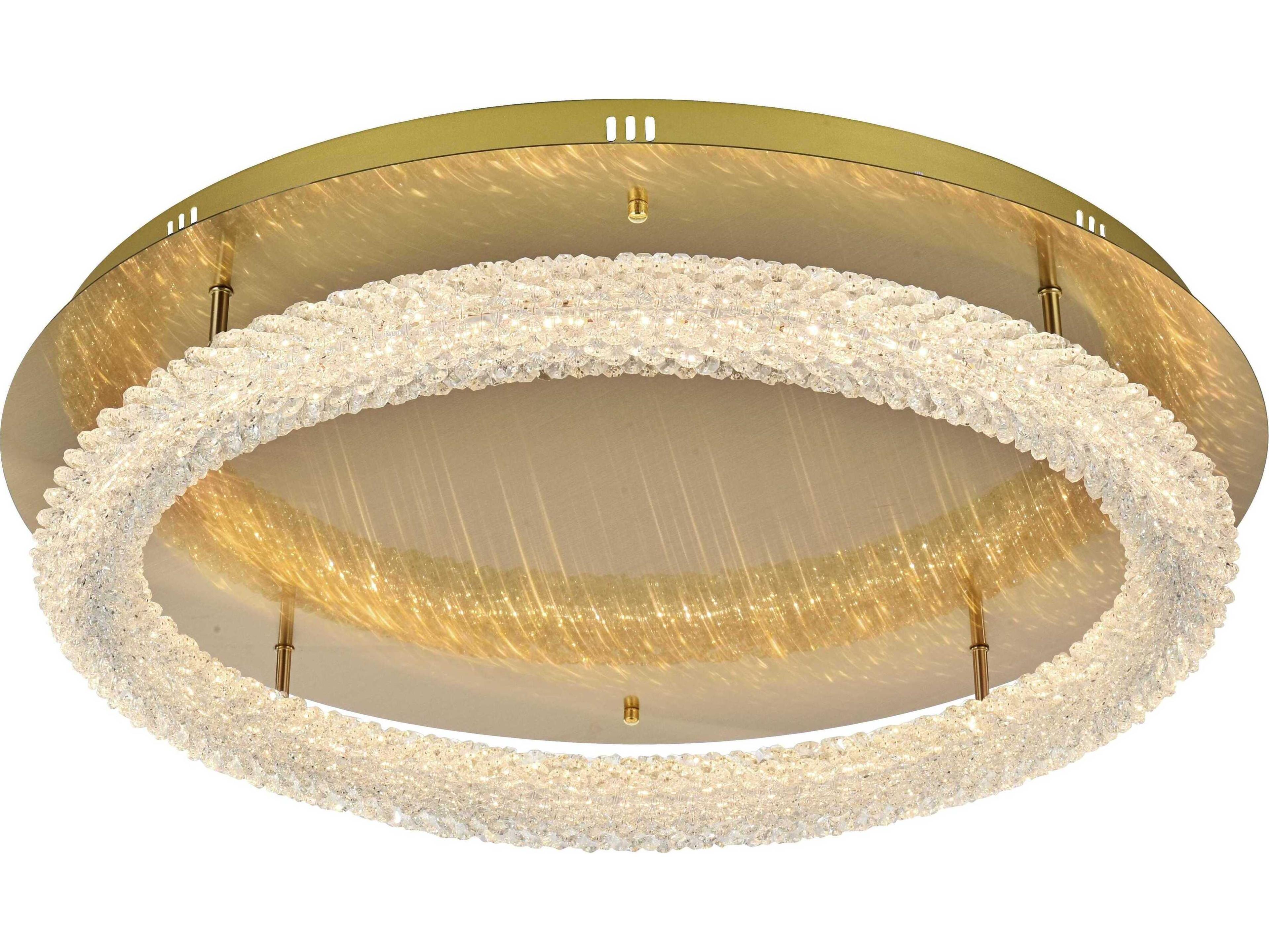 Bowen 1-Light Satin Gold Round Semi Flush Mount