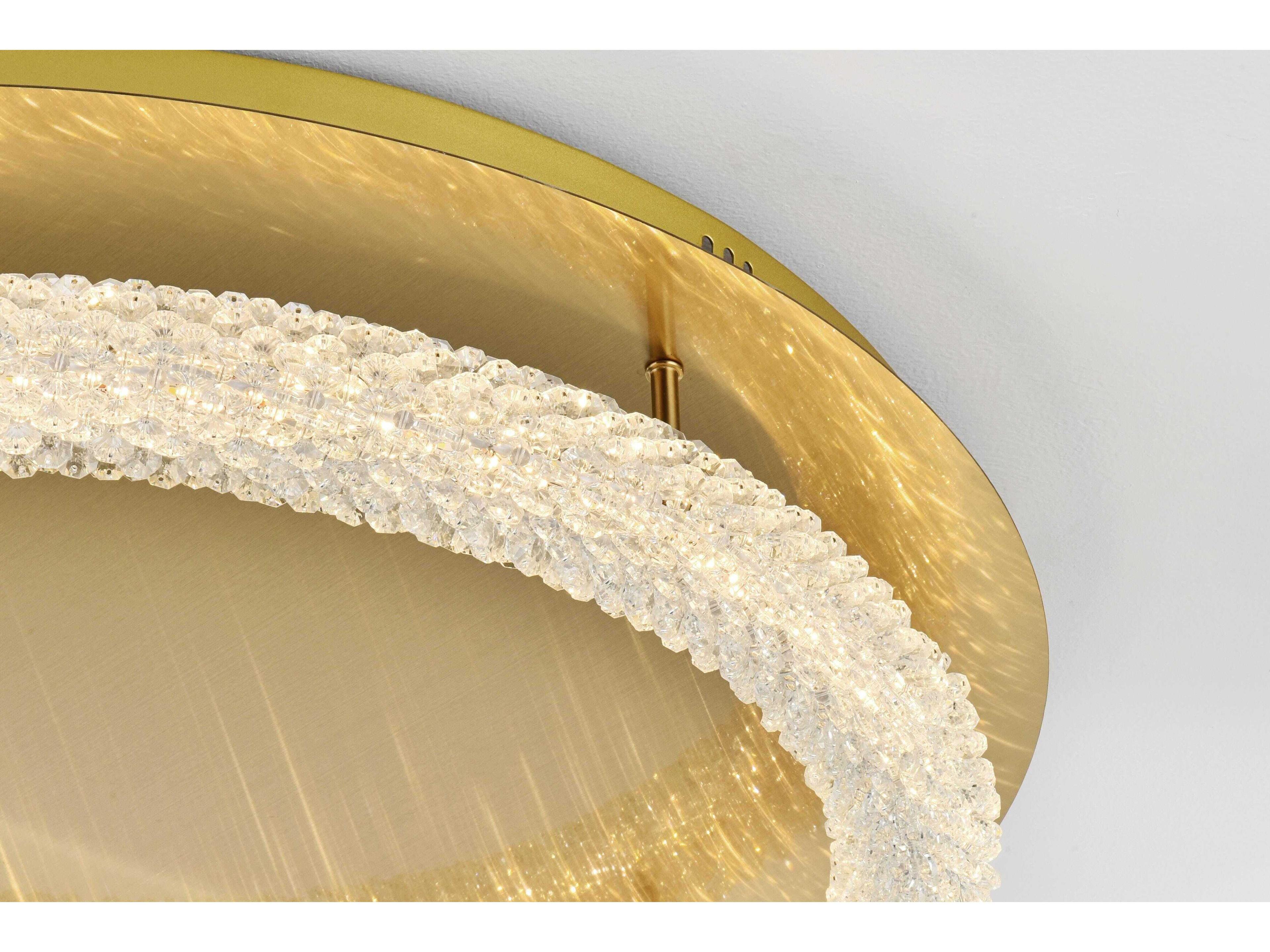 Elegant Lighting Bowen 1-Light Satin Gold Round Semi Flush Mount