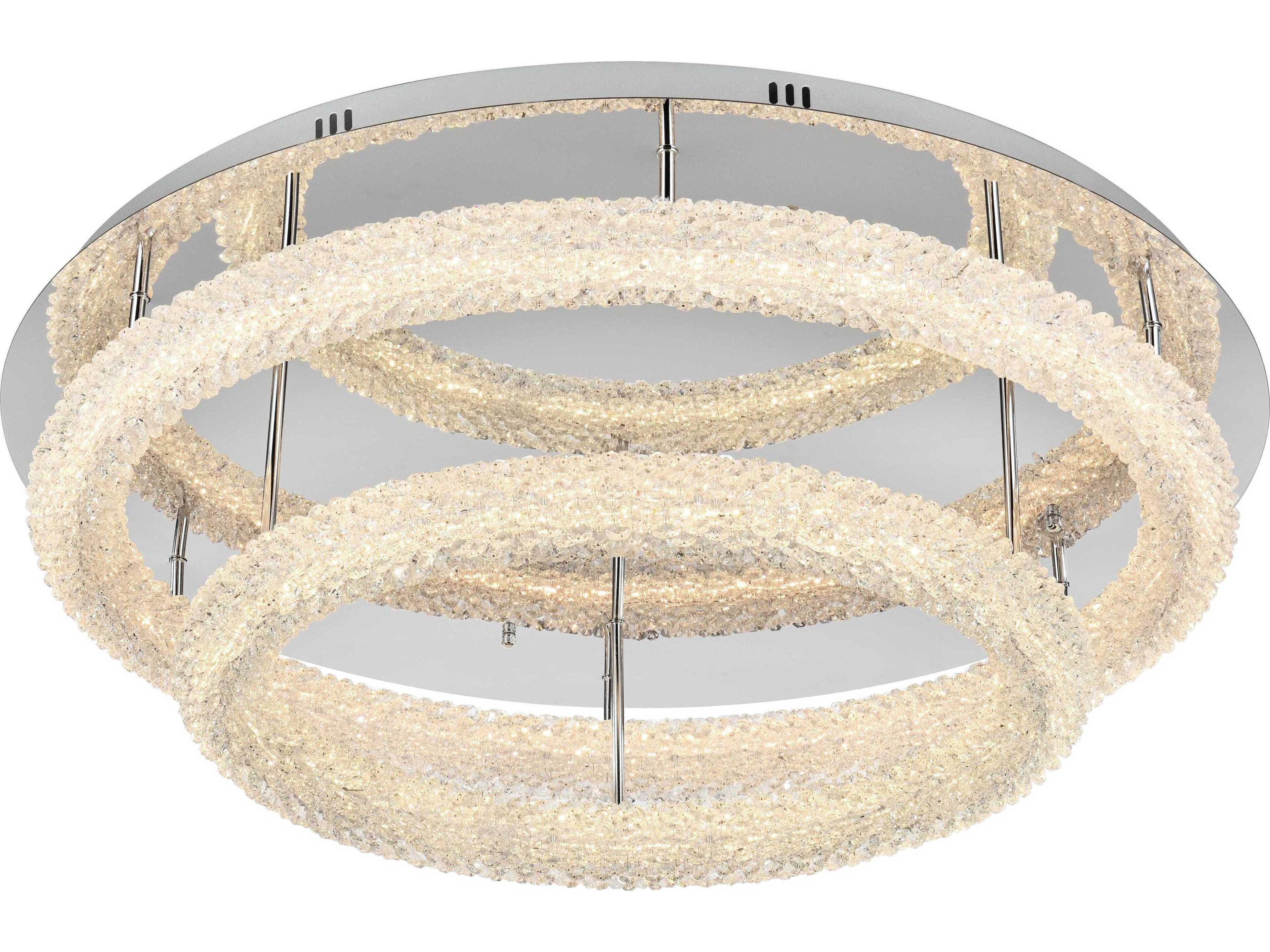 Bowen 2-Light Chrome Round Tiered Semi Flush Mount