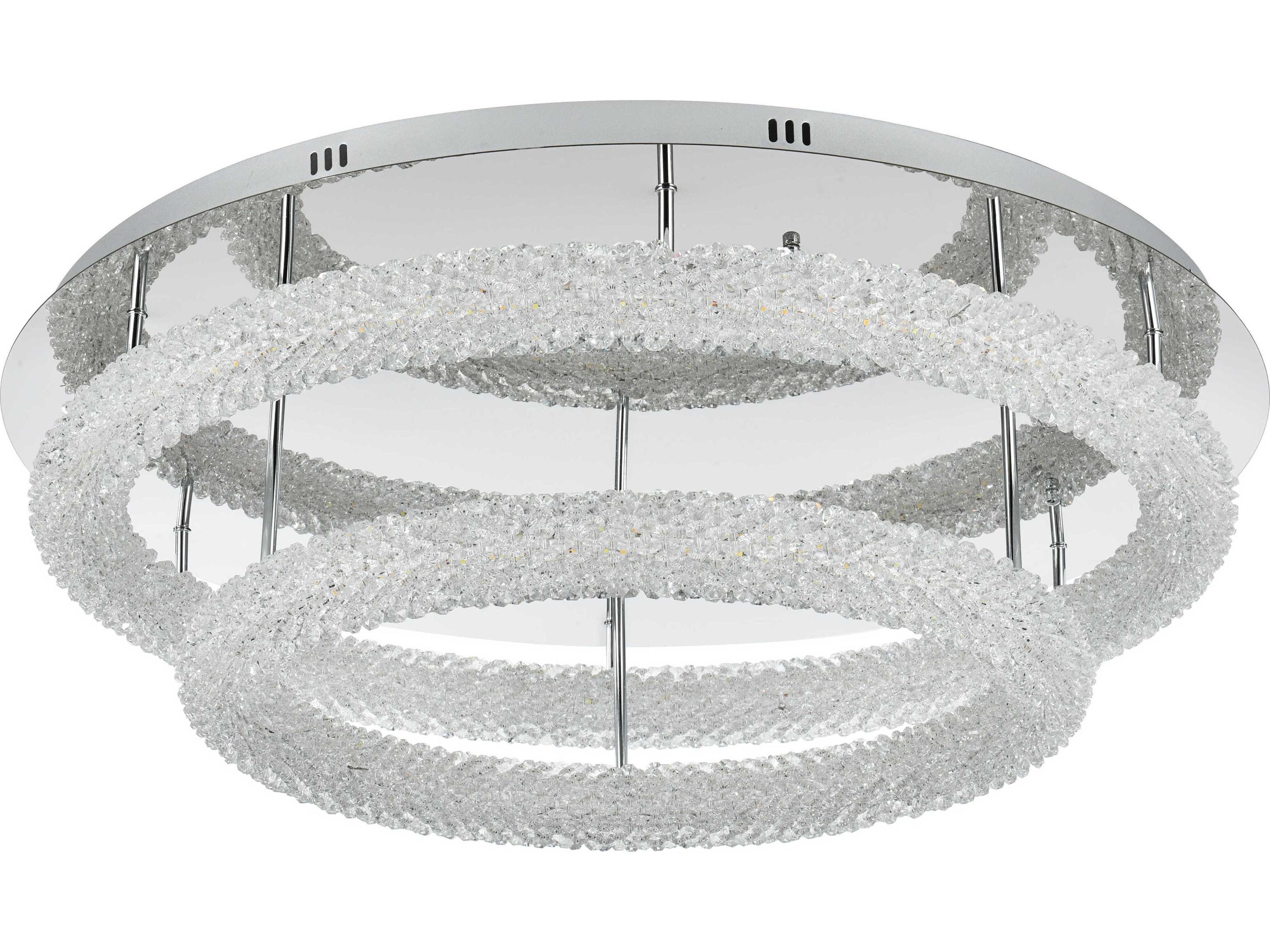 Elegant Lighting Bowen 2-Light Chrome Round Tiered Semi Flush Mount
