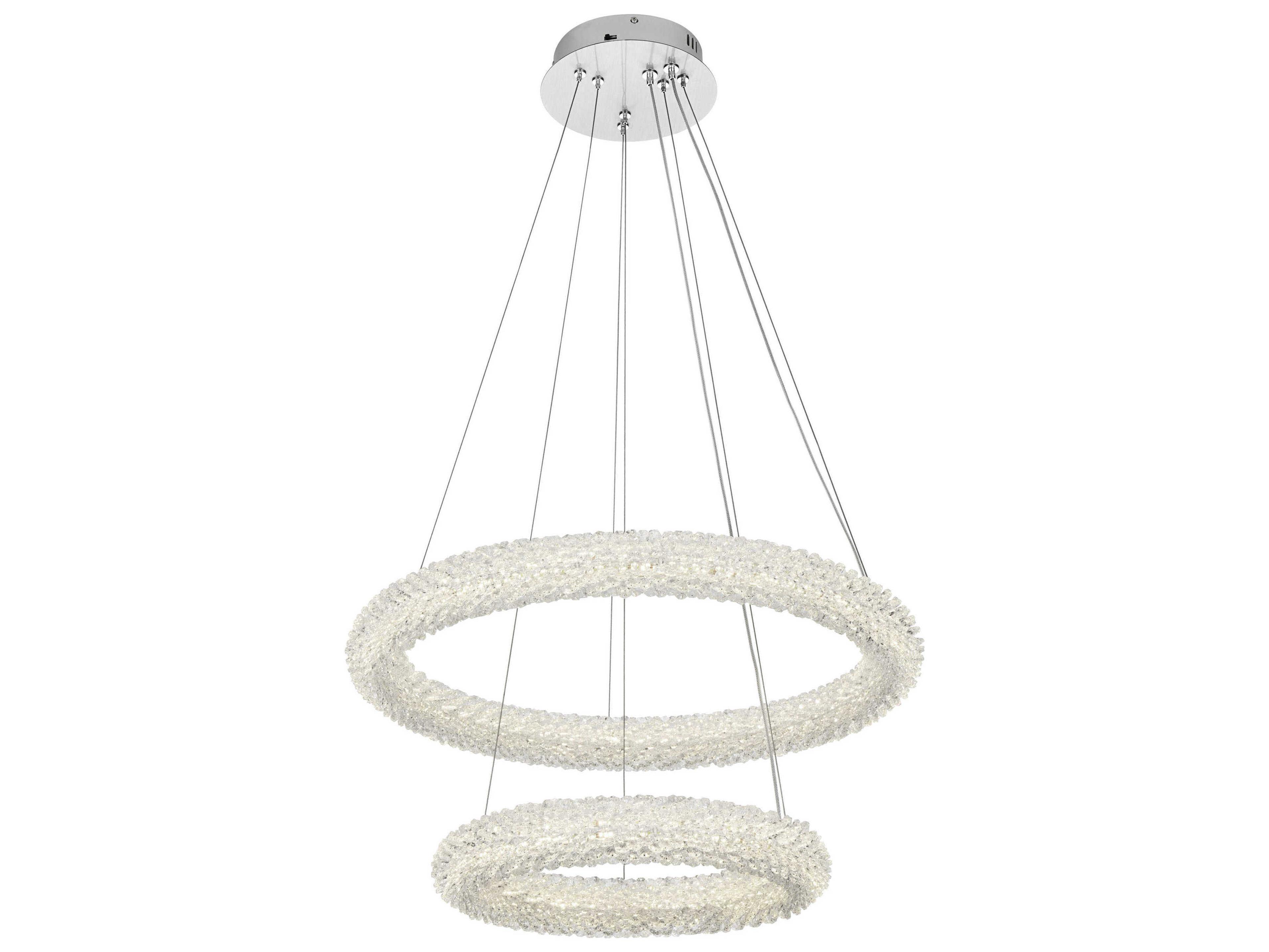 Elegant Lighting Bowen 2-Light Chrome Tiered Pendant