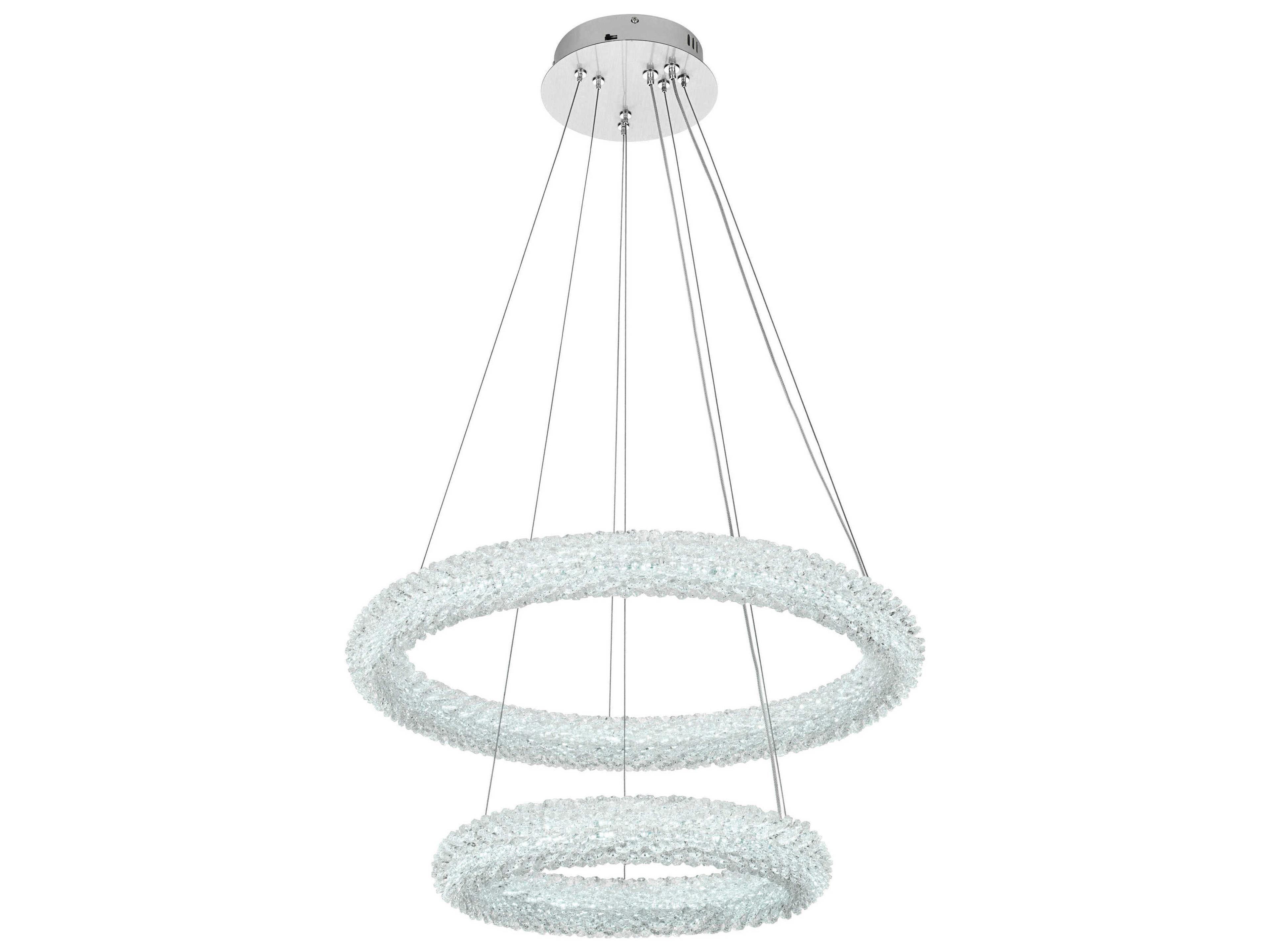 Elegant Lighting Bowen 2-Light Chrome Tiered Pendant