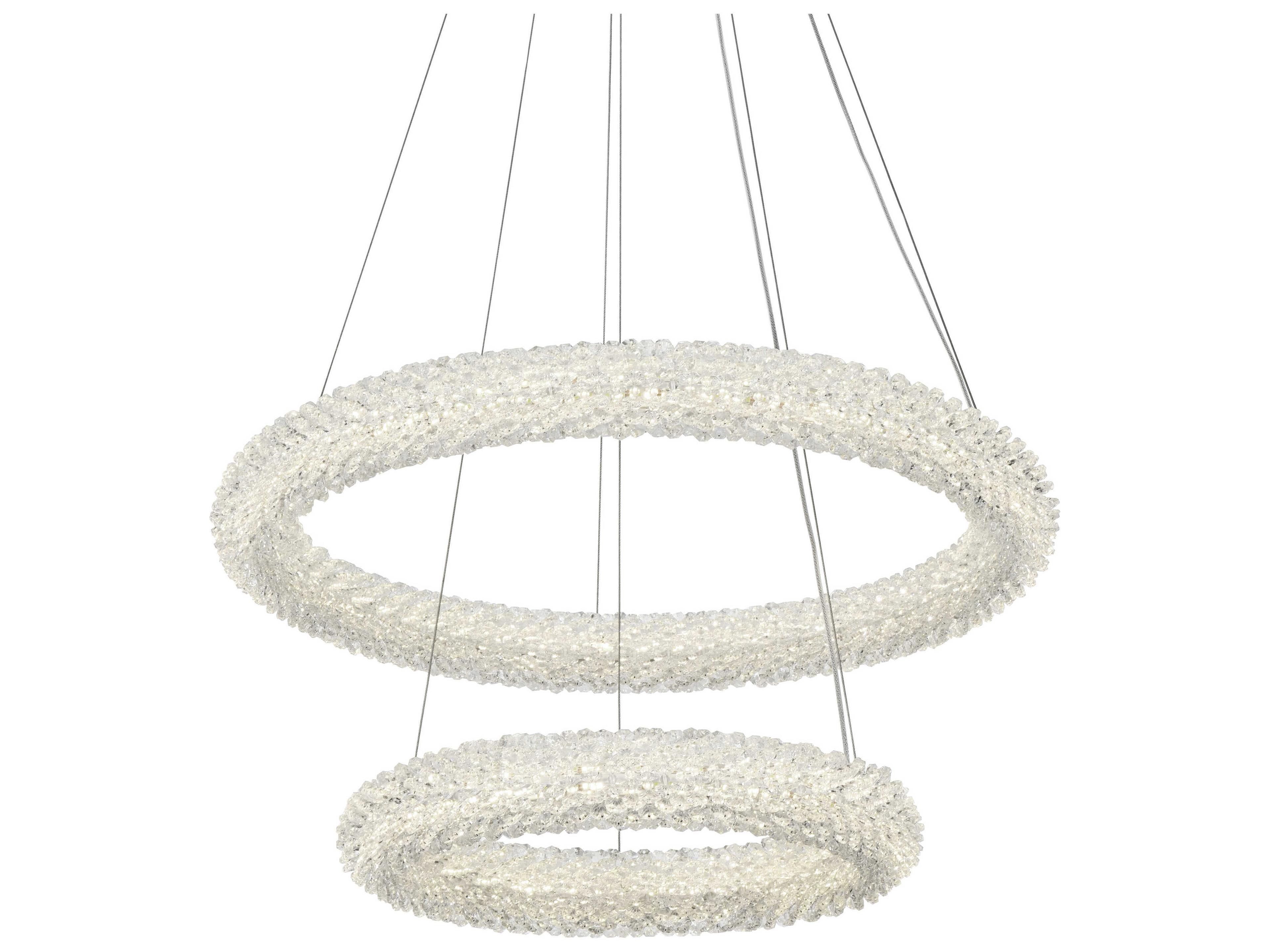 Elegant Lighting Bowen 2-Light Chrome Tiered Pendant