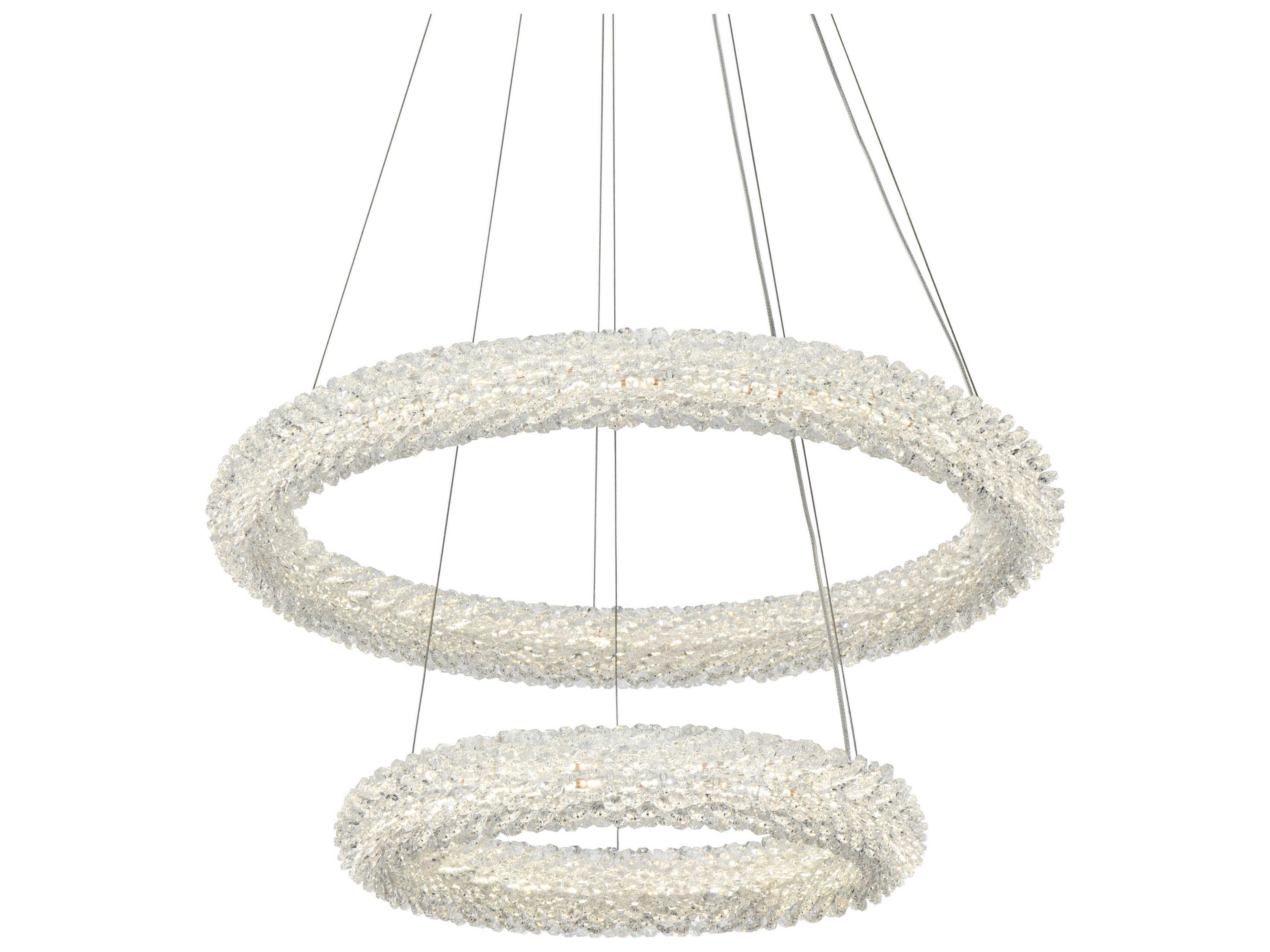 Elegant Lighting Bowen 2-Light Satin Gold Tiered Pendant