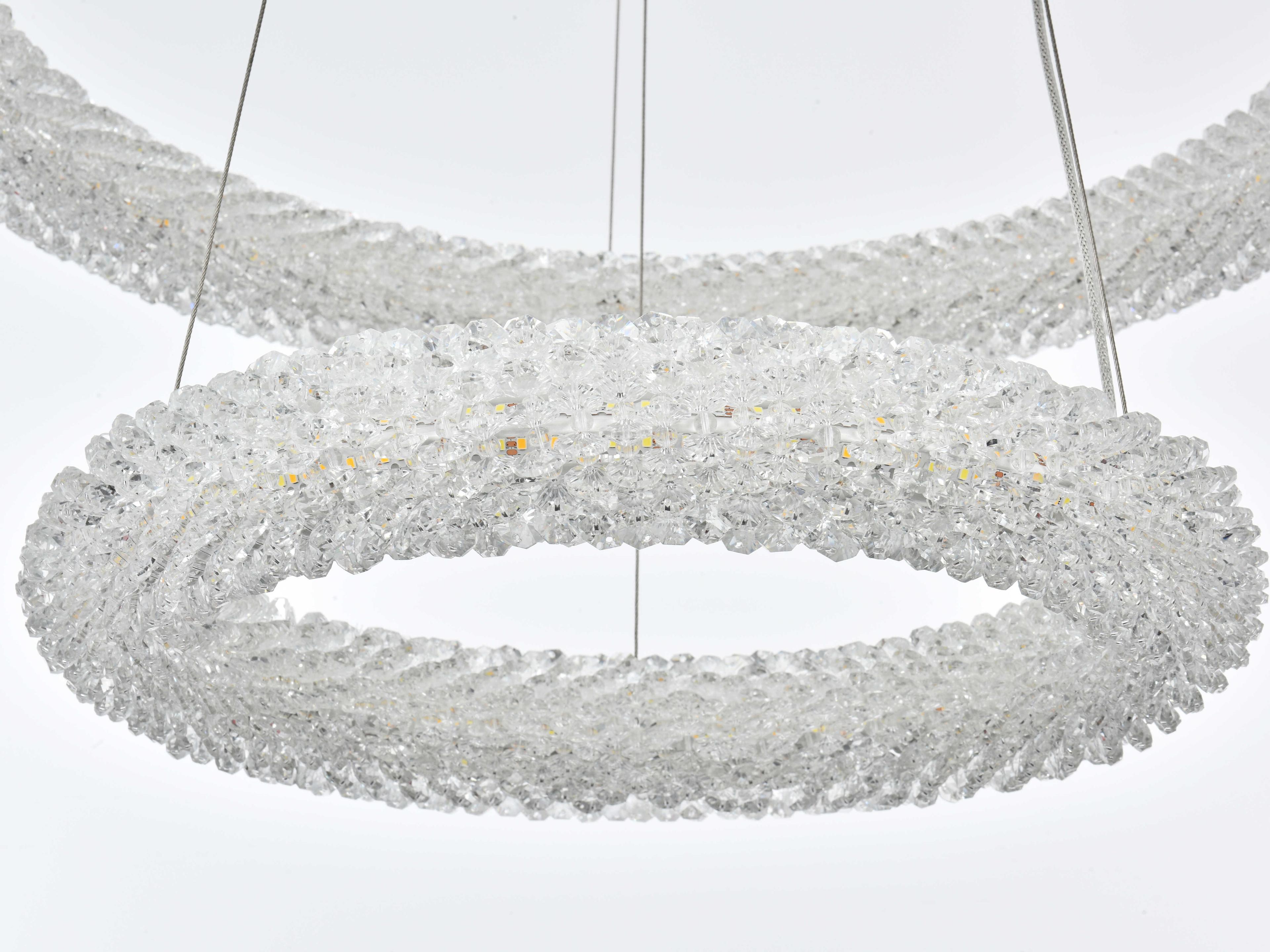 Elegant Lighting Bowen 2-Light Satin Gold Tiered Pendant