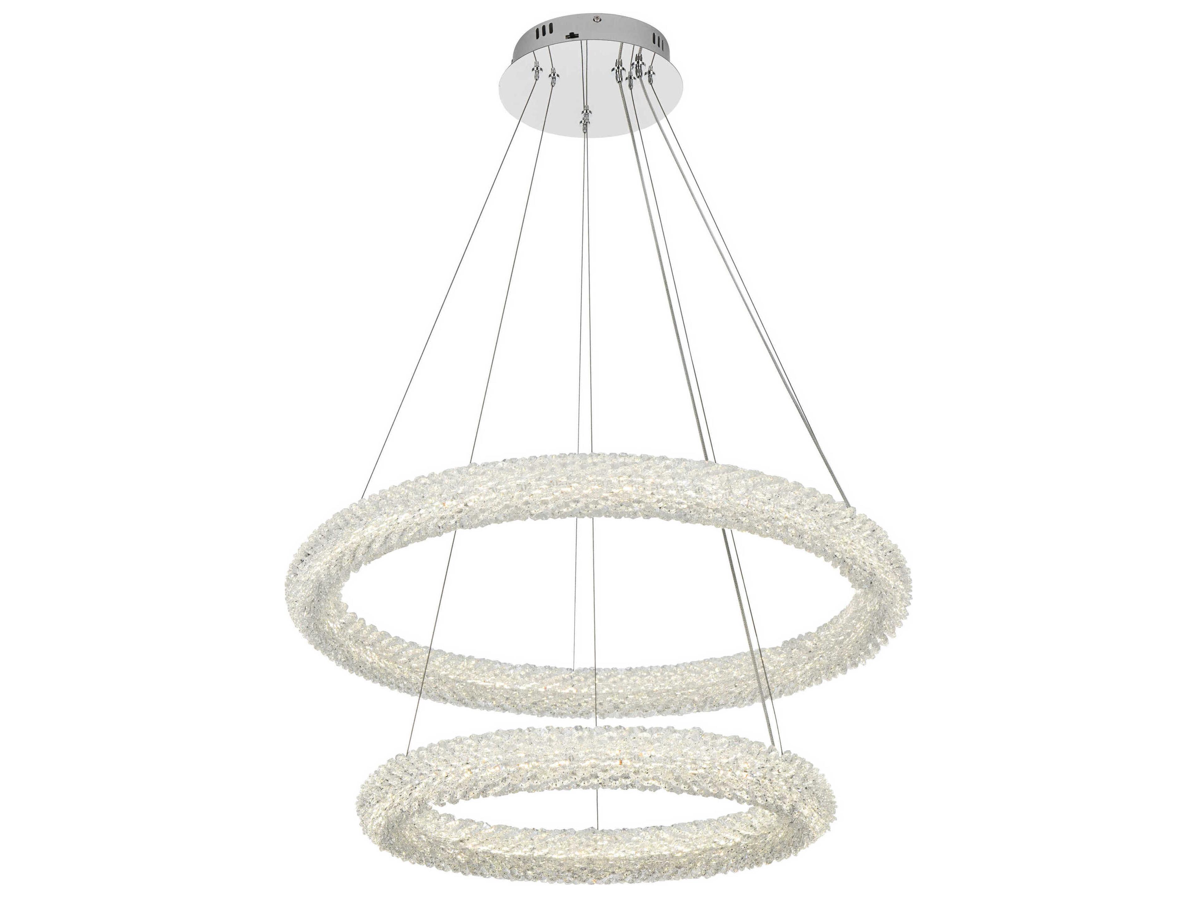 Elegant Lighting Bowen 2-Light Chrome Tiered Pendant