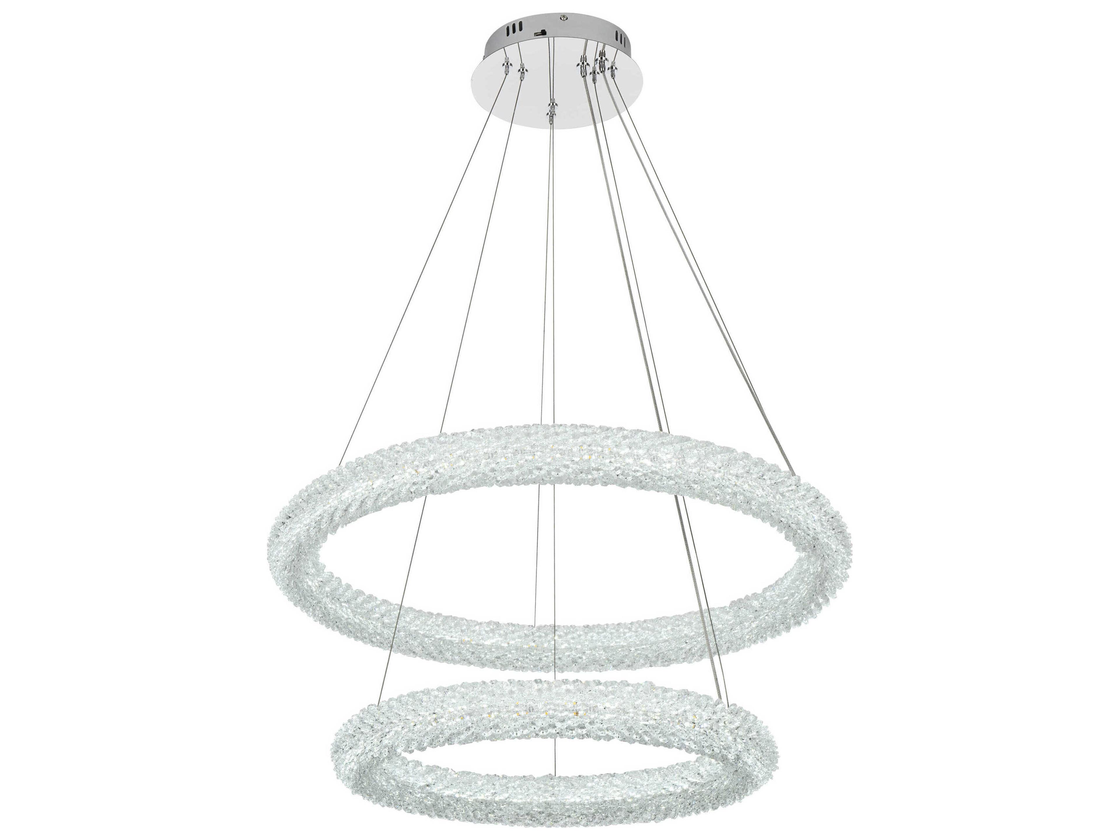 Elegant Lighting Bowen 2-Light Chrome Tiered Pendant