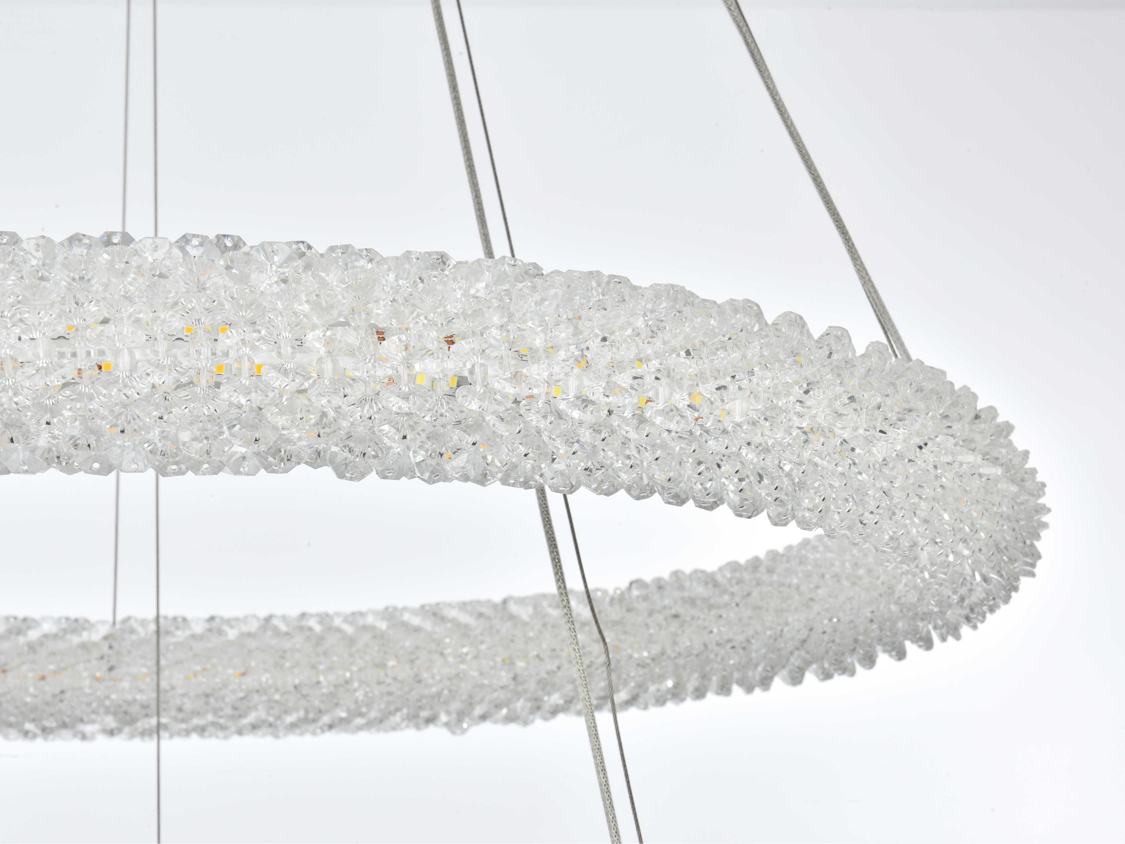 Elegant Lighting Bowen 2-Light Chrome Tiered Pendant