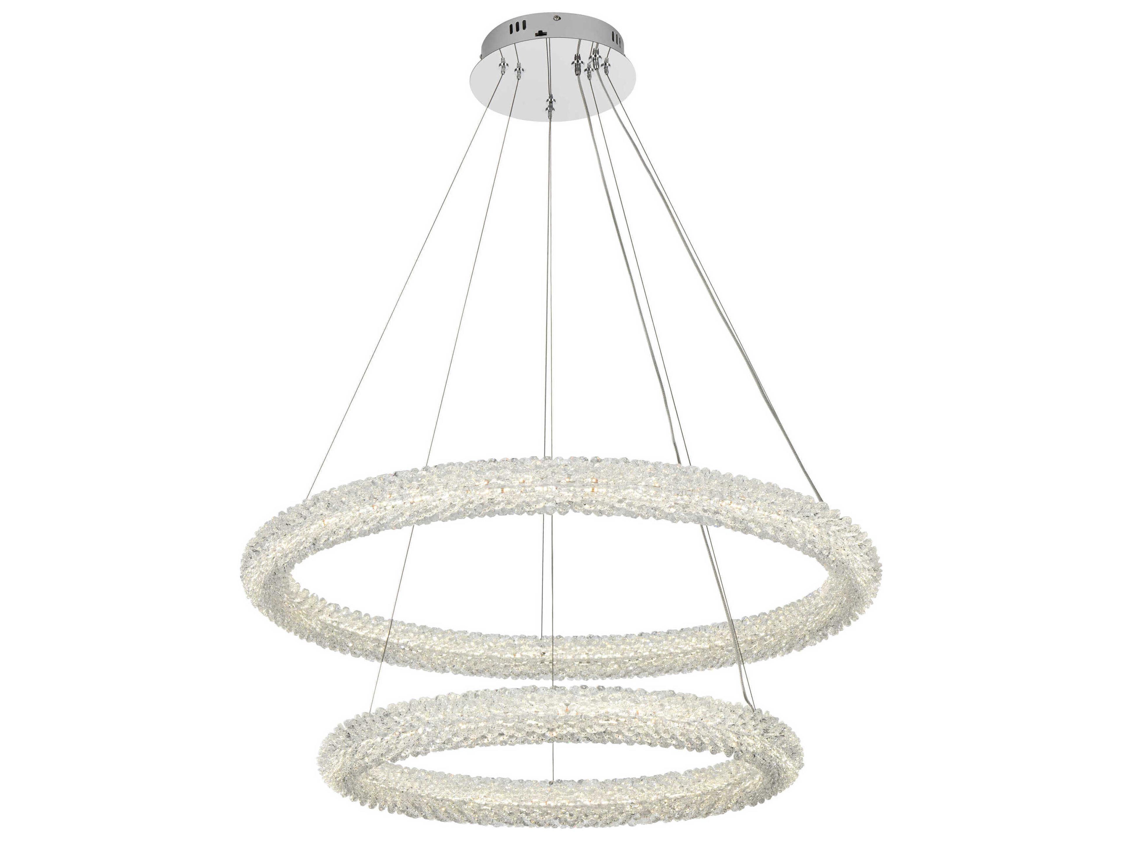 Elegant Lighting Bowen 2-Light Chrome Tiered Pendant