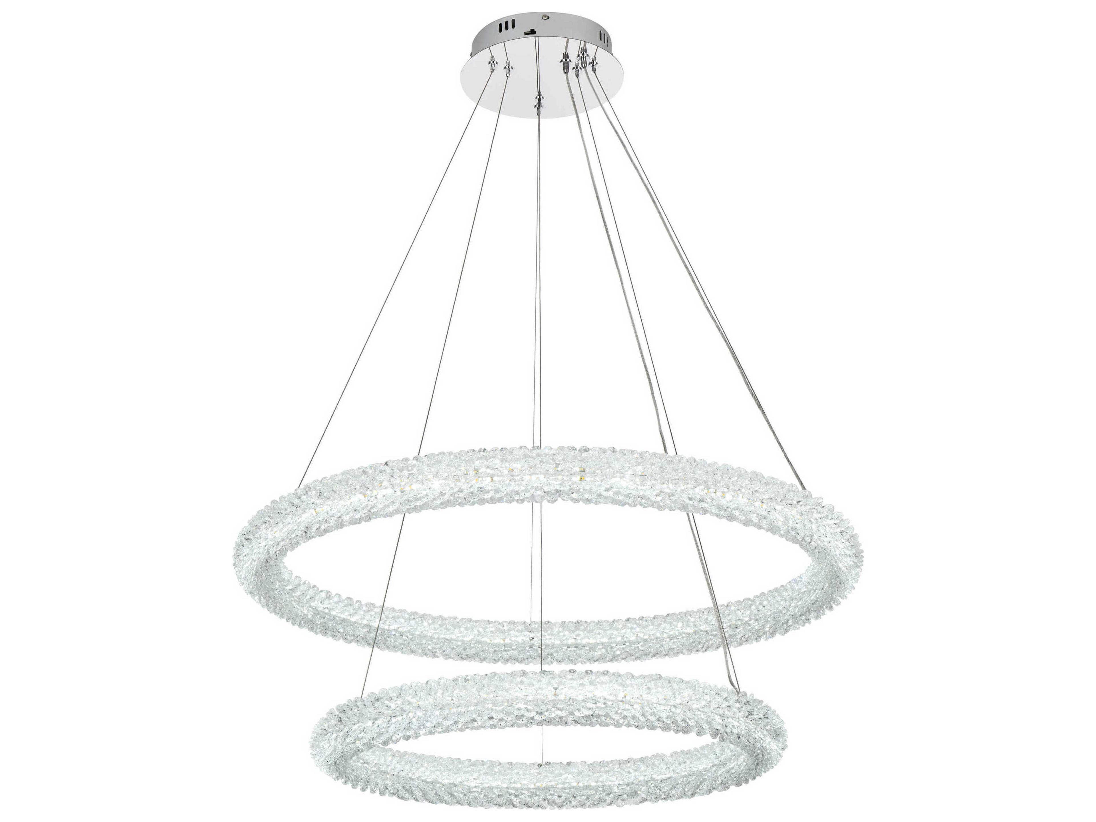 Elegant Lighting Bowen 2-Light Chrome Tiered Pendant