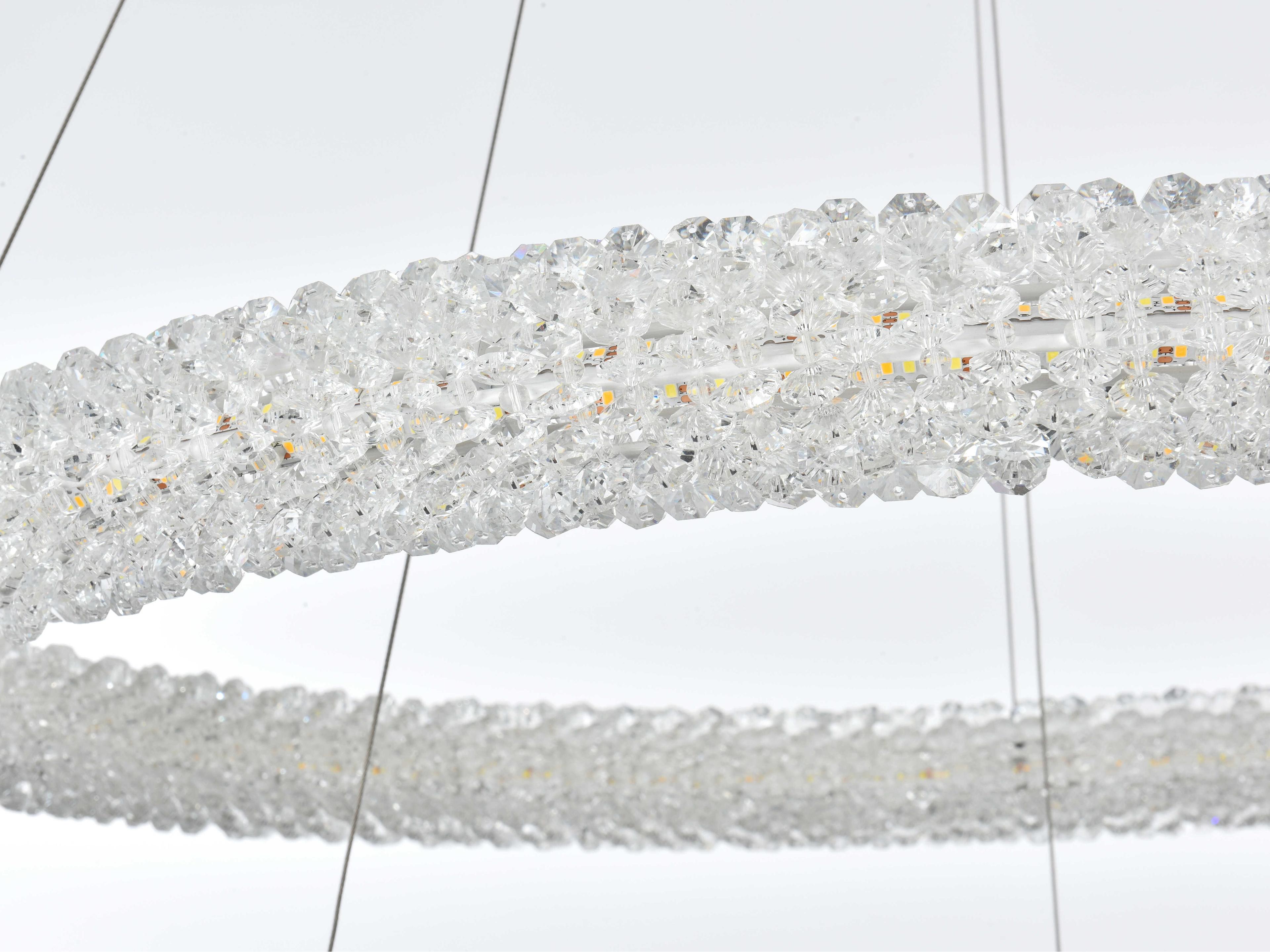 Elegant Lighting Bowen 2-Light Chrome Tiered Pendant