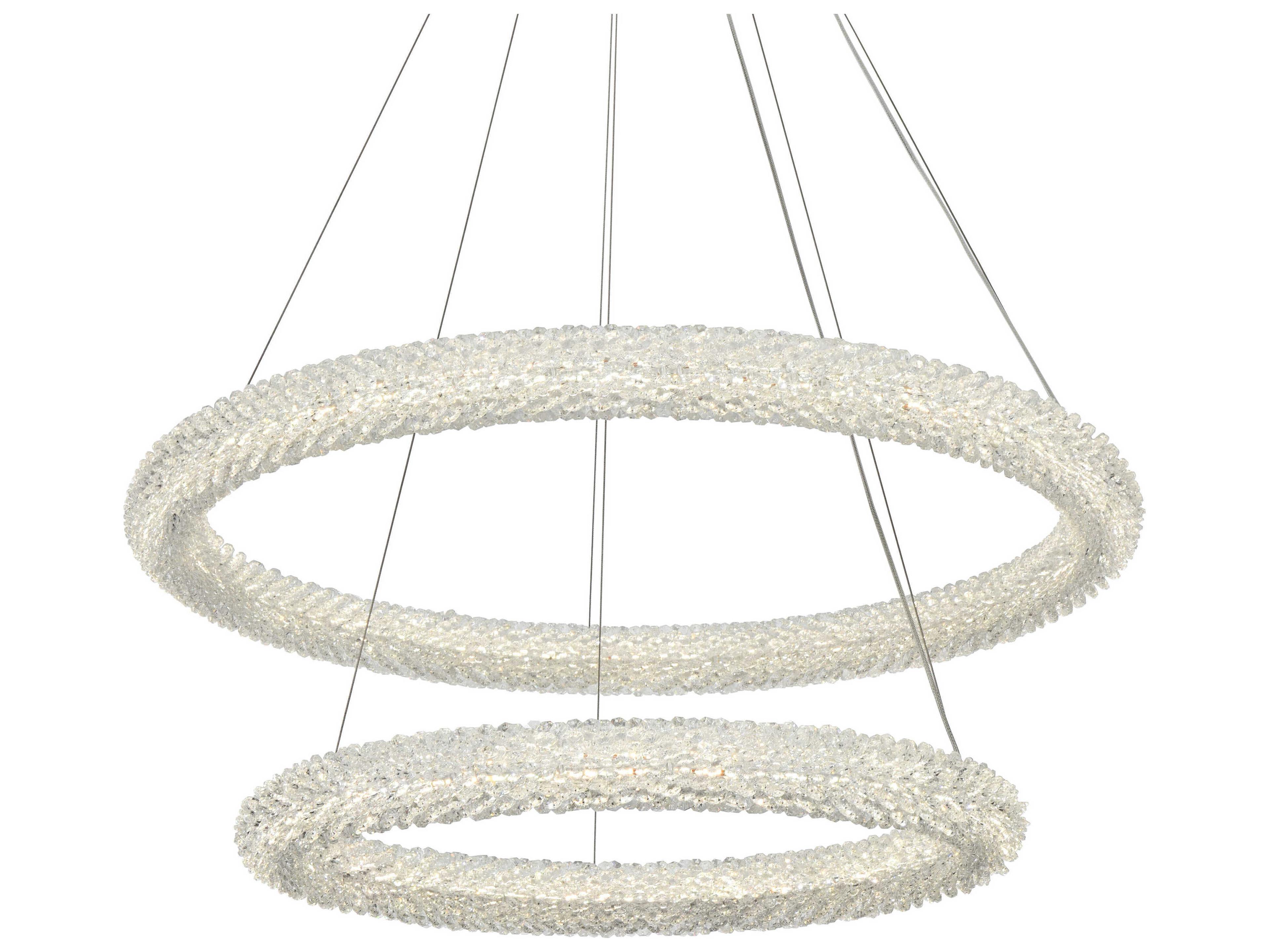 Elegant Lighting Bowen 2-Light Satin Gold Tiered Pendant