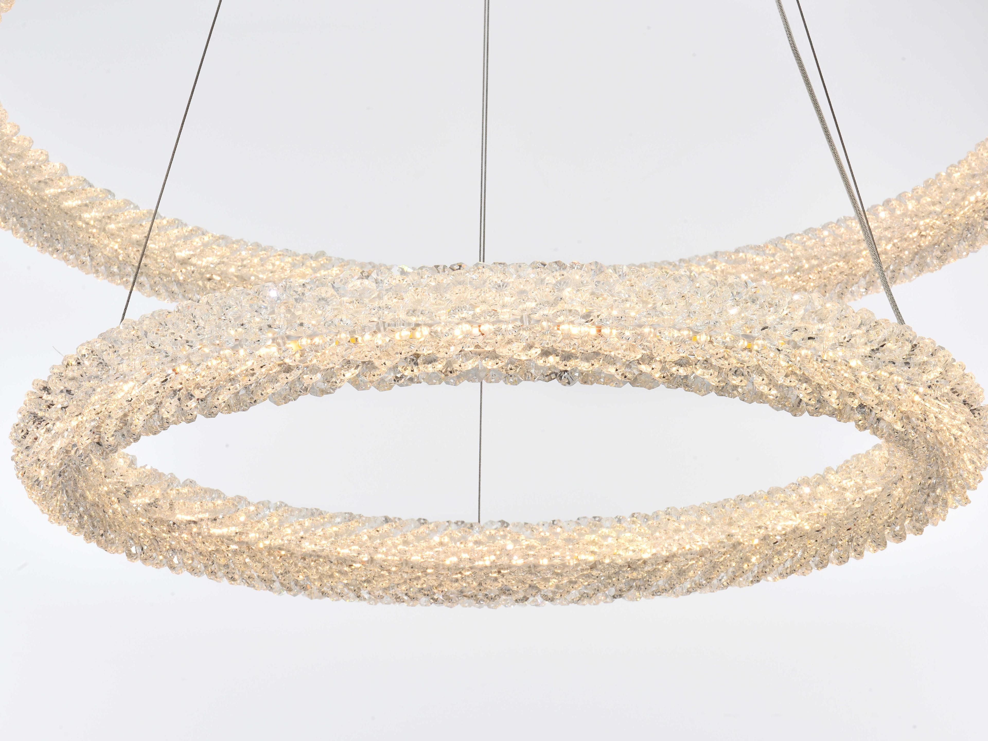 Elegant Lighting Bowen 2-Light Satin Gold Tiered Pendant